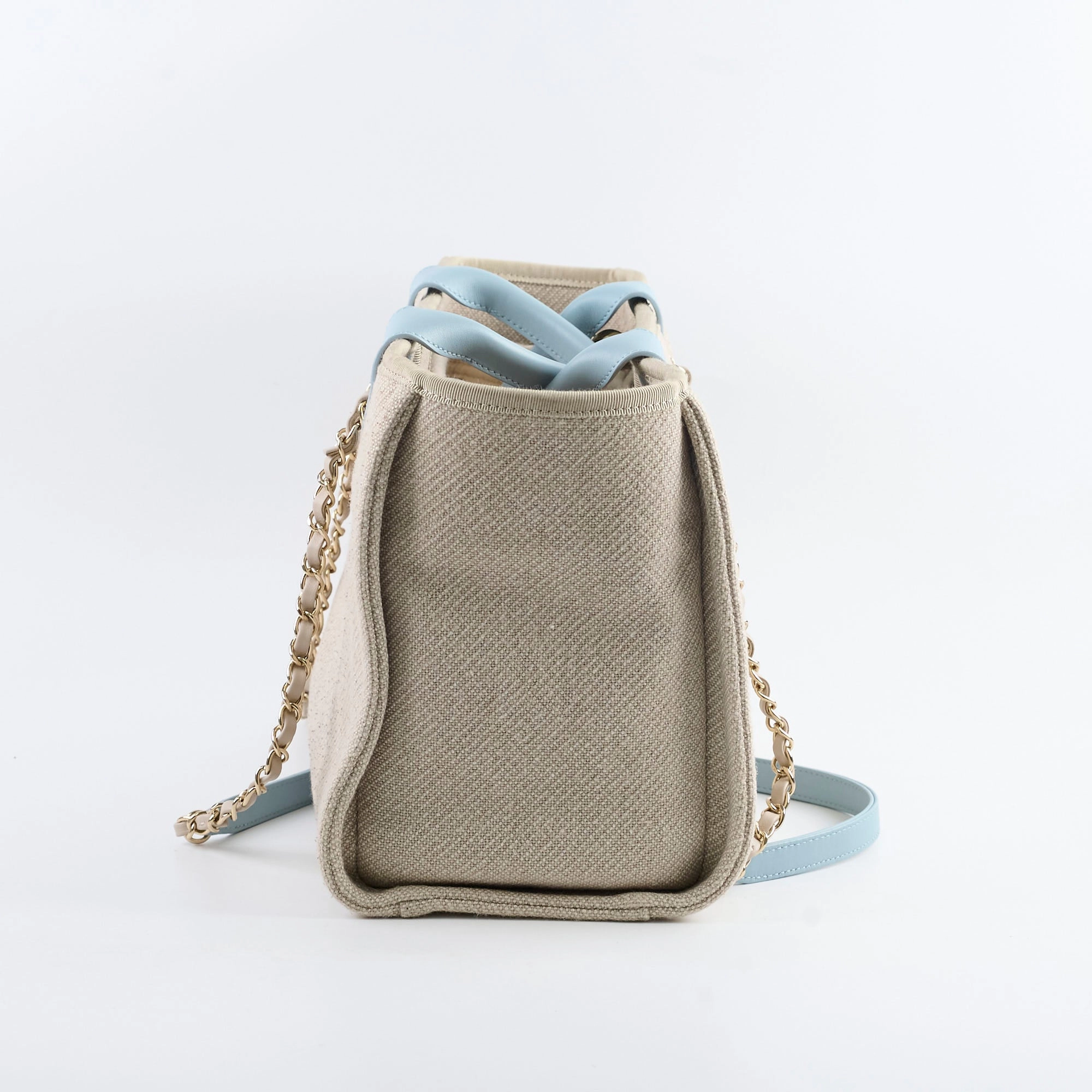 Chanel Deauville Small Beige/Blue Microchip