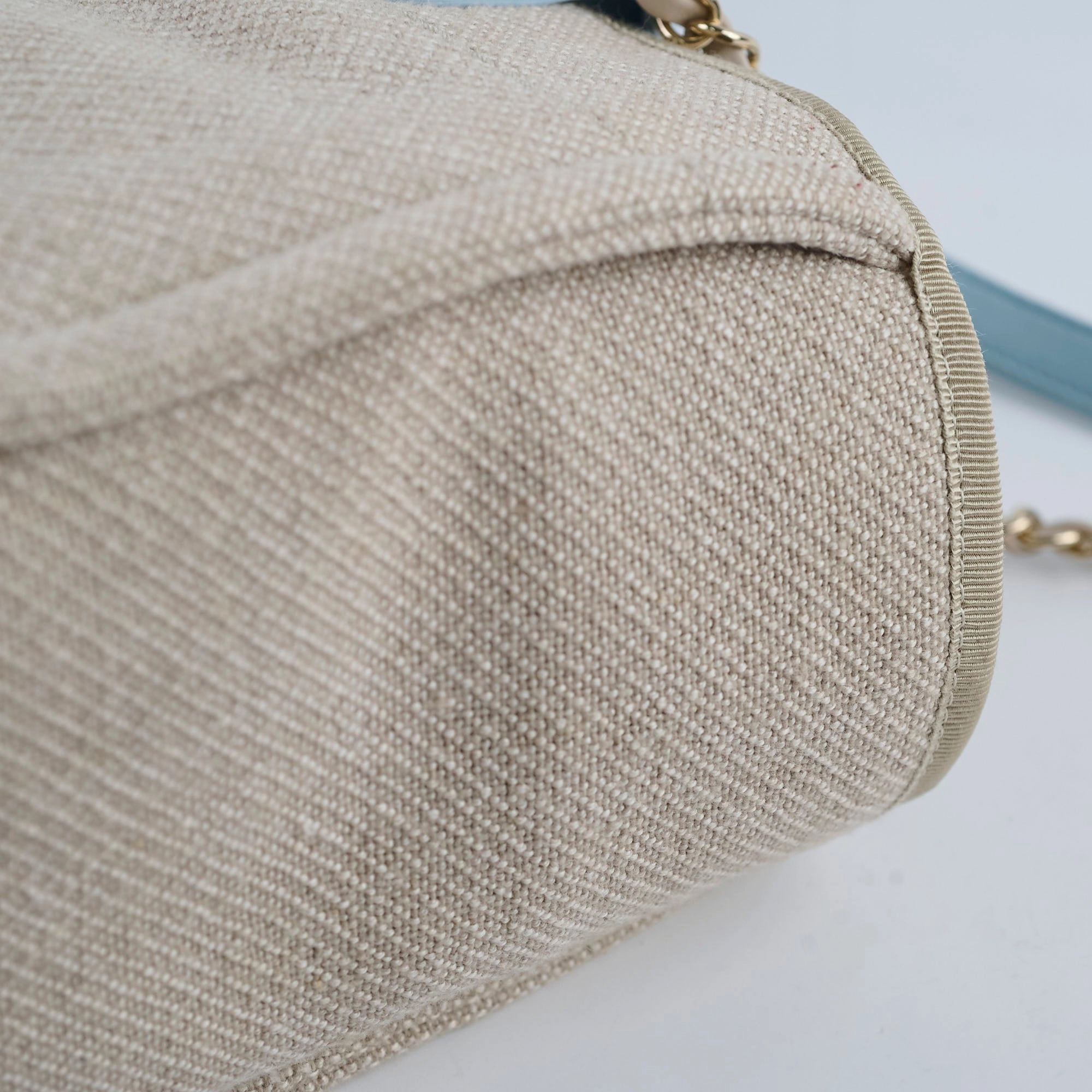 Chanel Deauville Small Beige/Blue Microchip