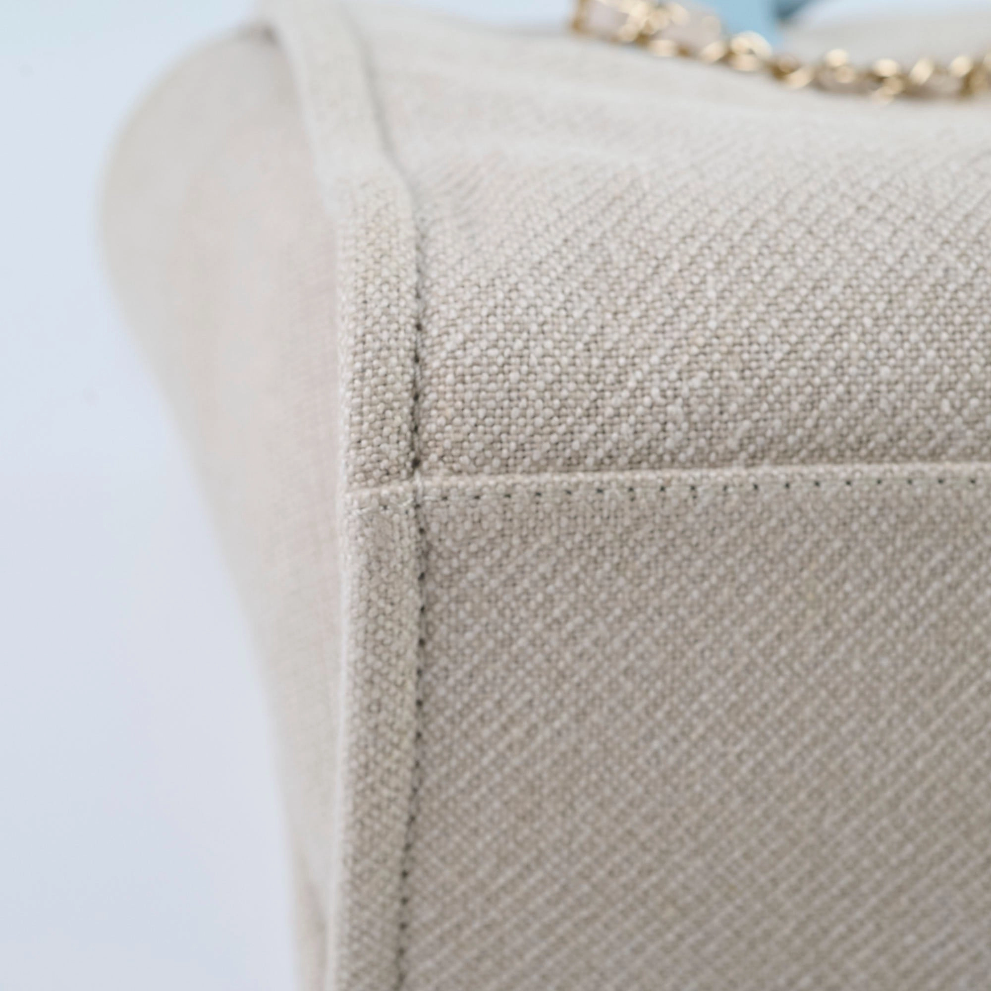 Chanel Deauville Small Beige/Blue Microchip