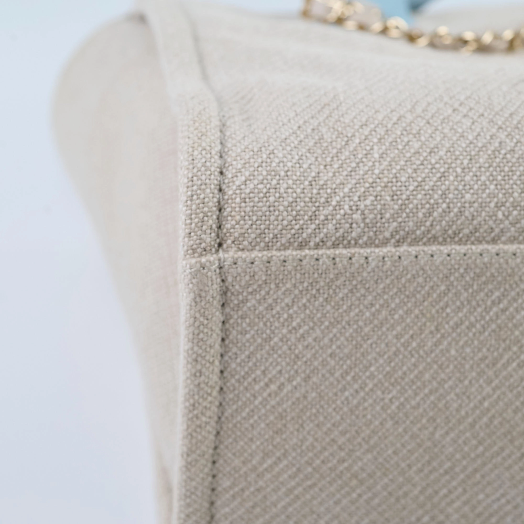 Chanel Deauville Small Beige/Blue Microchip