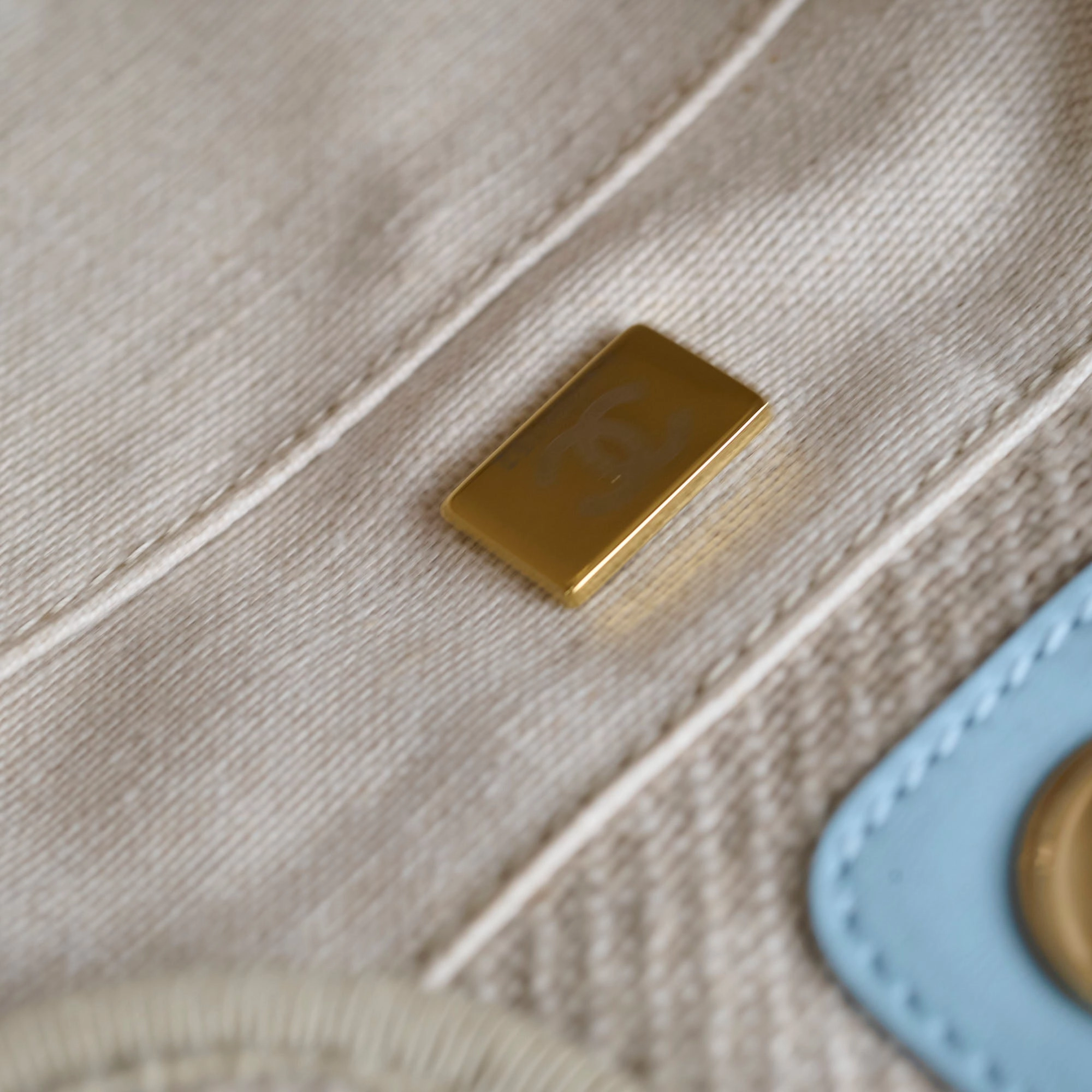 Chanel Deauville Small Beige/Blue Microchip