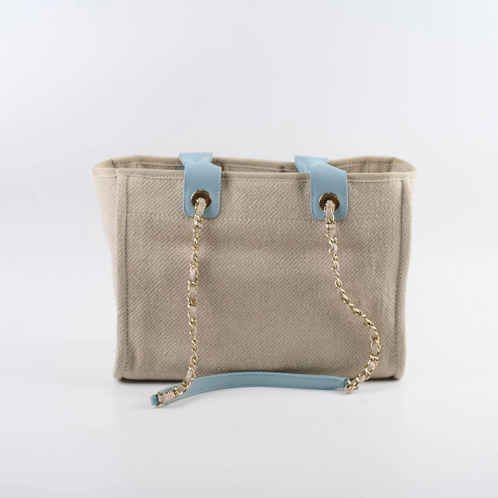 Chanel Deauville Small Beige/Blue Microchip