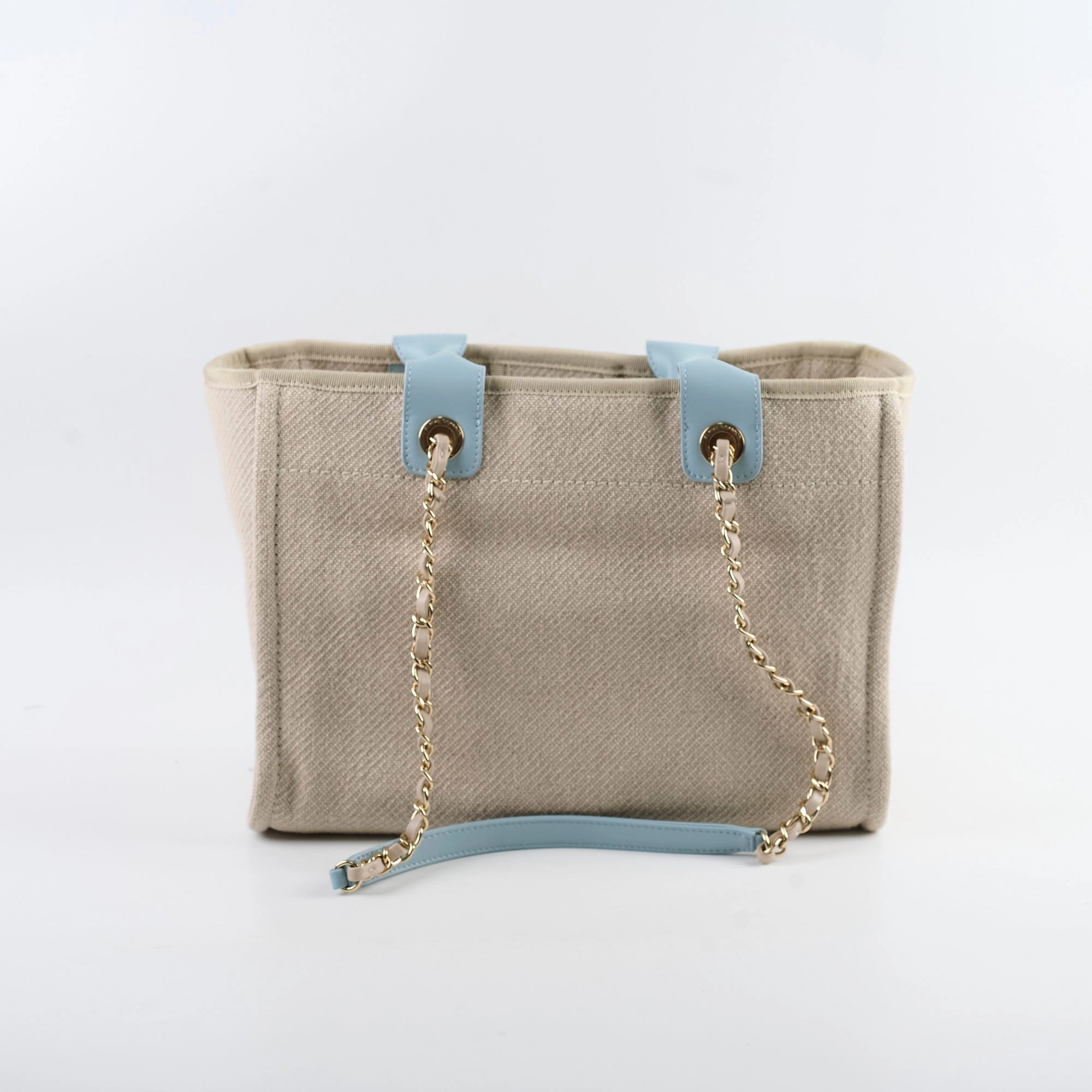 Chanel Deauville Small Beige/Blue Microchip