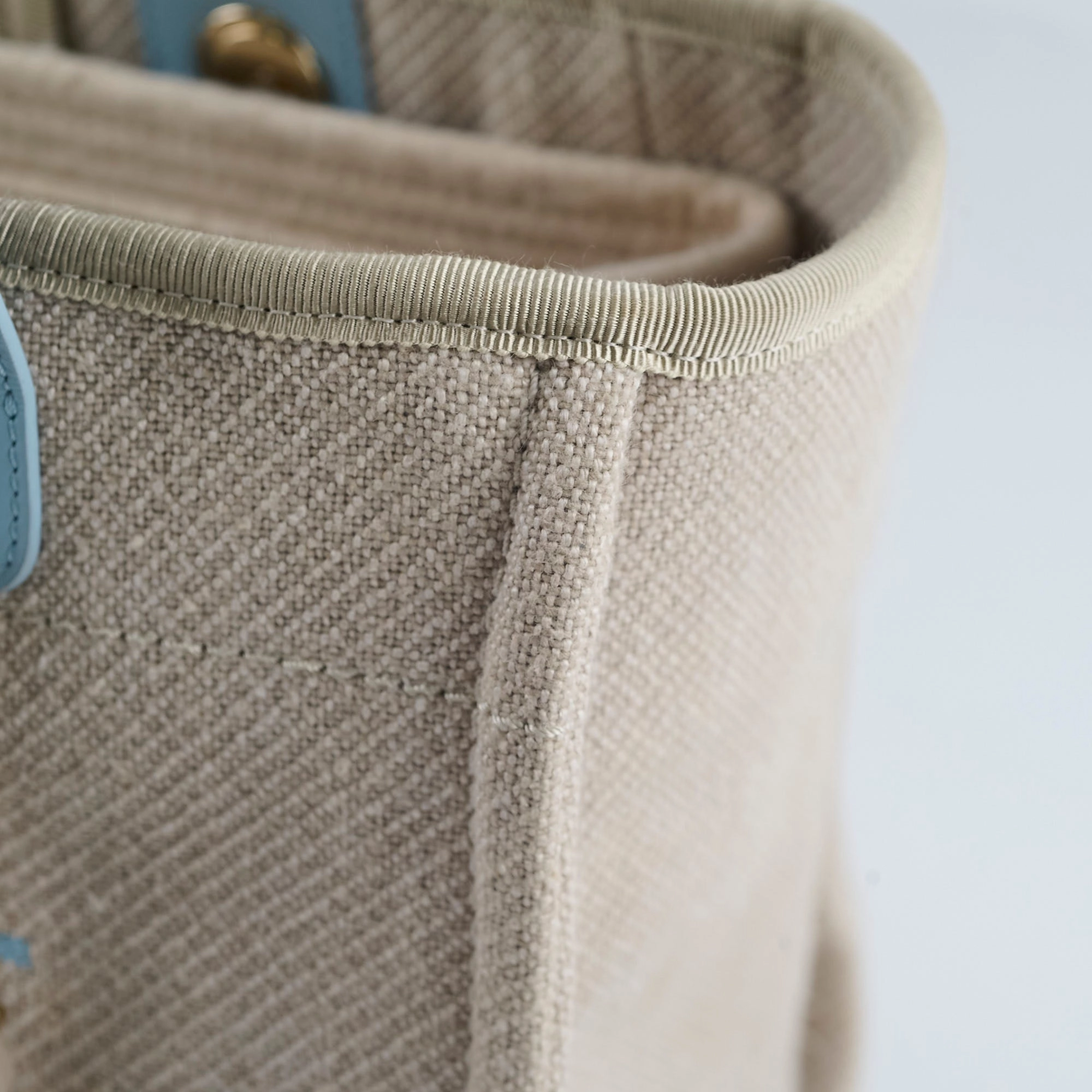 Chanel Deauville Small Beige/Blue Microchip