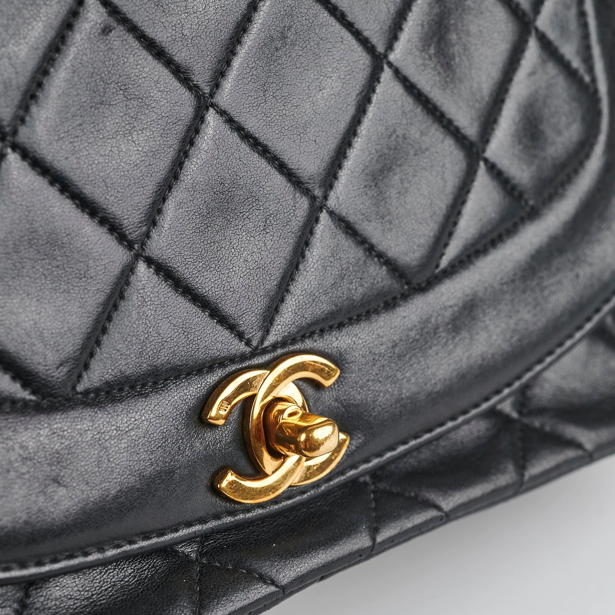 Chanel Diana Lambskin Black Medium