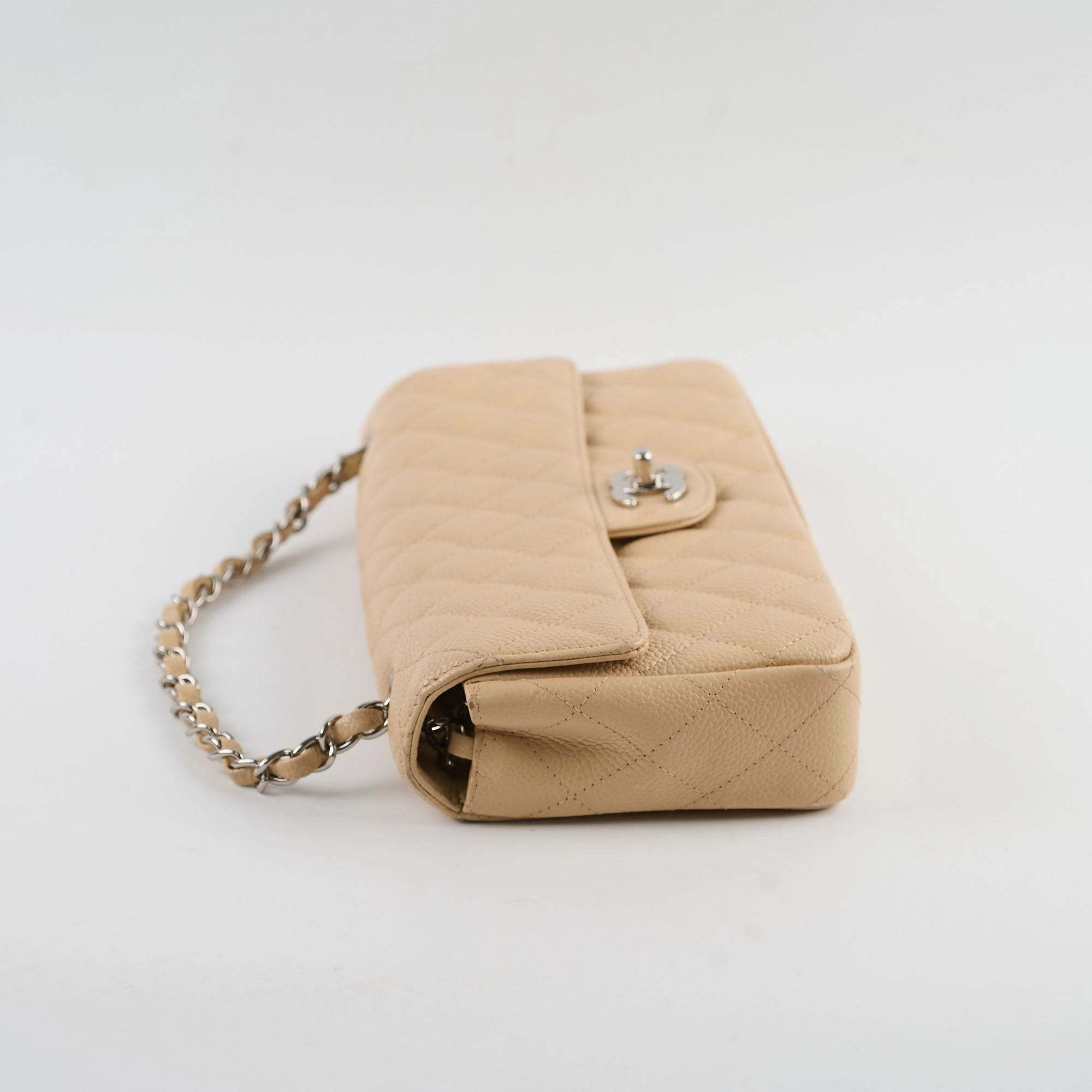 Chanel East West Caviar Seasonal Flap Beige