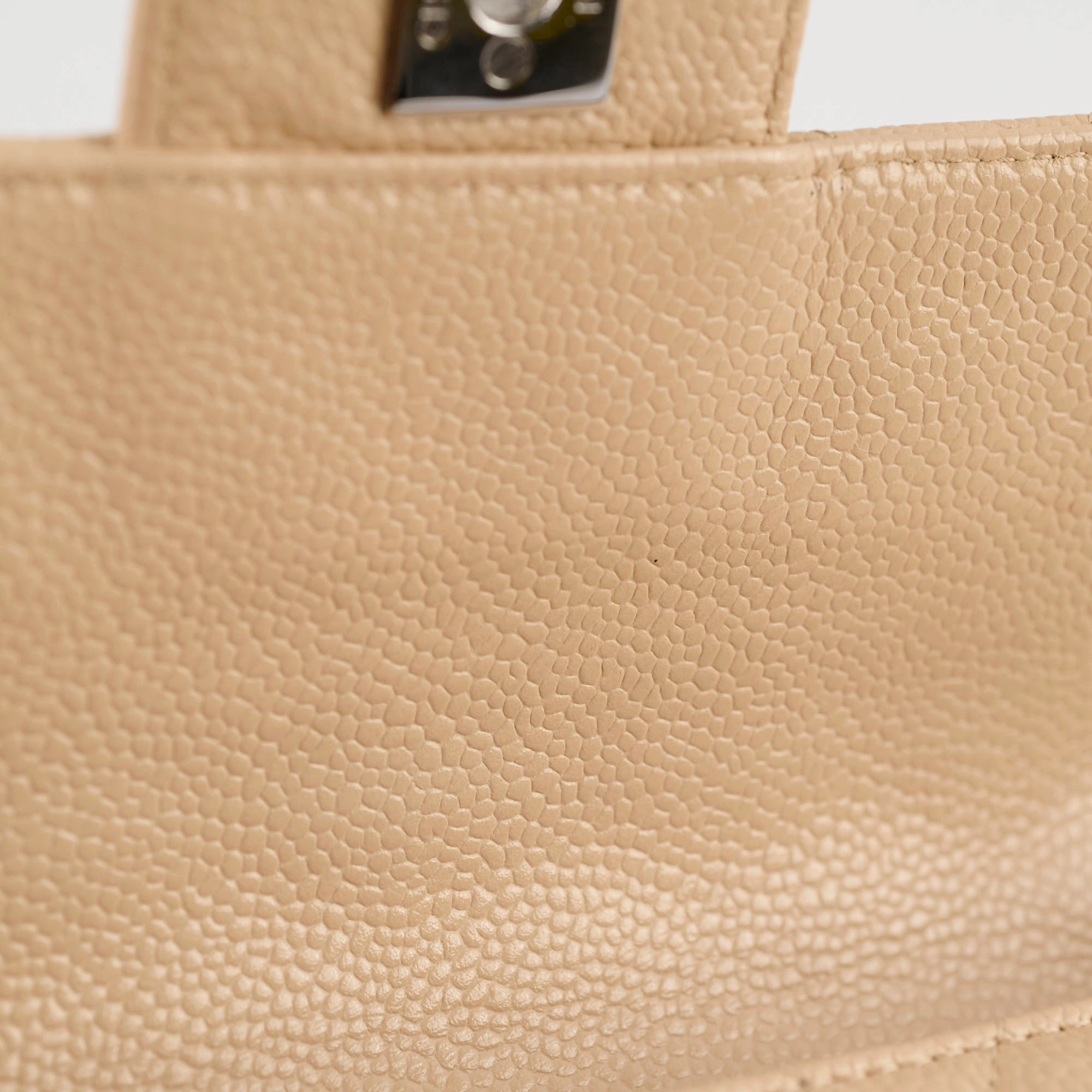 Chanel East West Caviar Seasonal Flap Beige