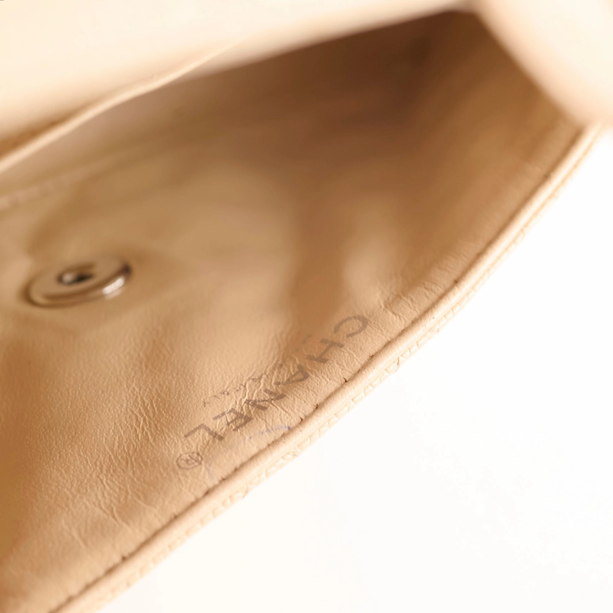 Chanel East West Caviar Seasonal Flap Beige