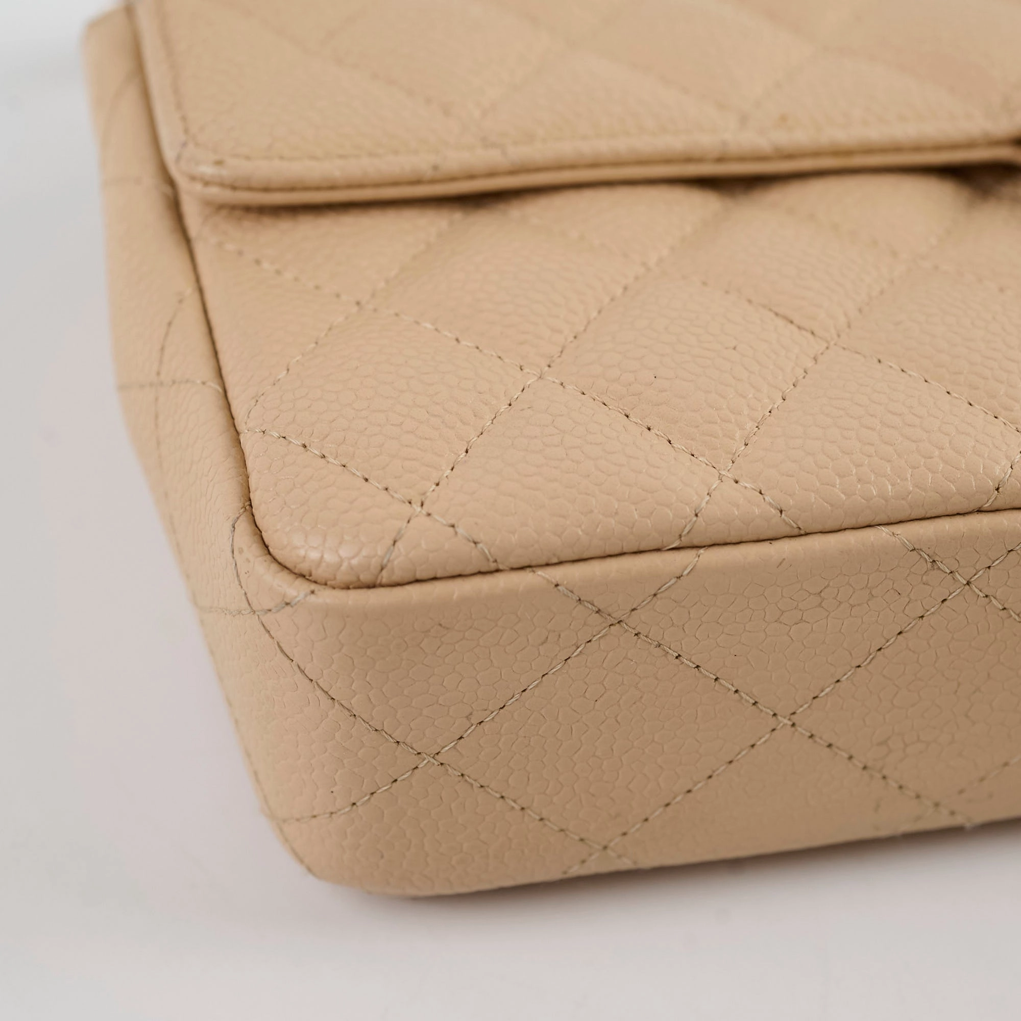 Chanel East West Caviar Seasonal Flap Beige