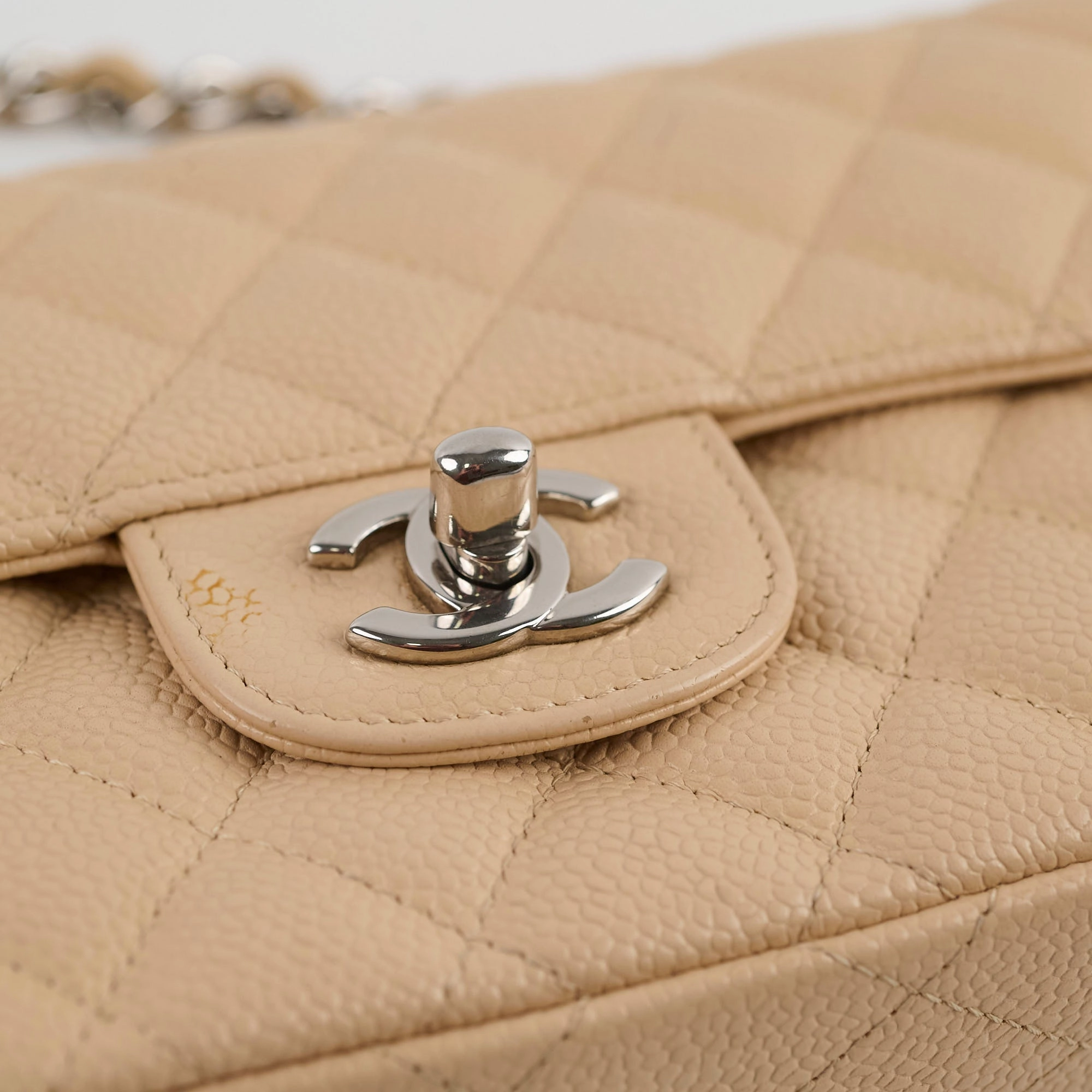 Chanel East West Caviar Seasonal Flap Beige