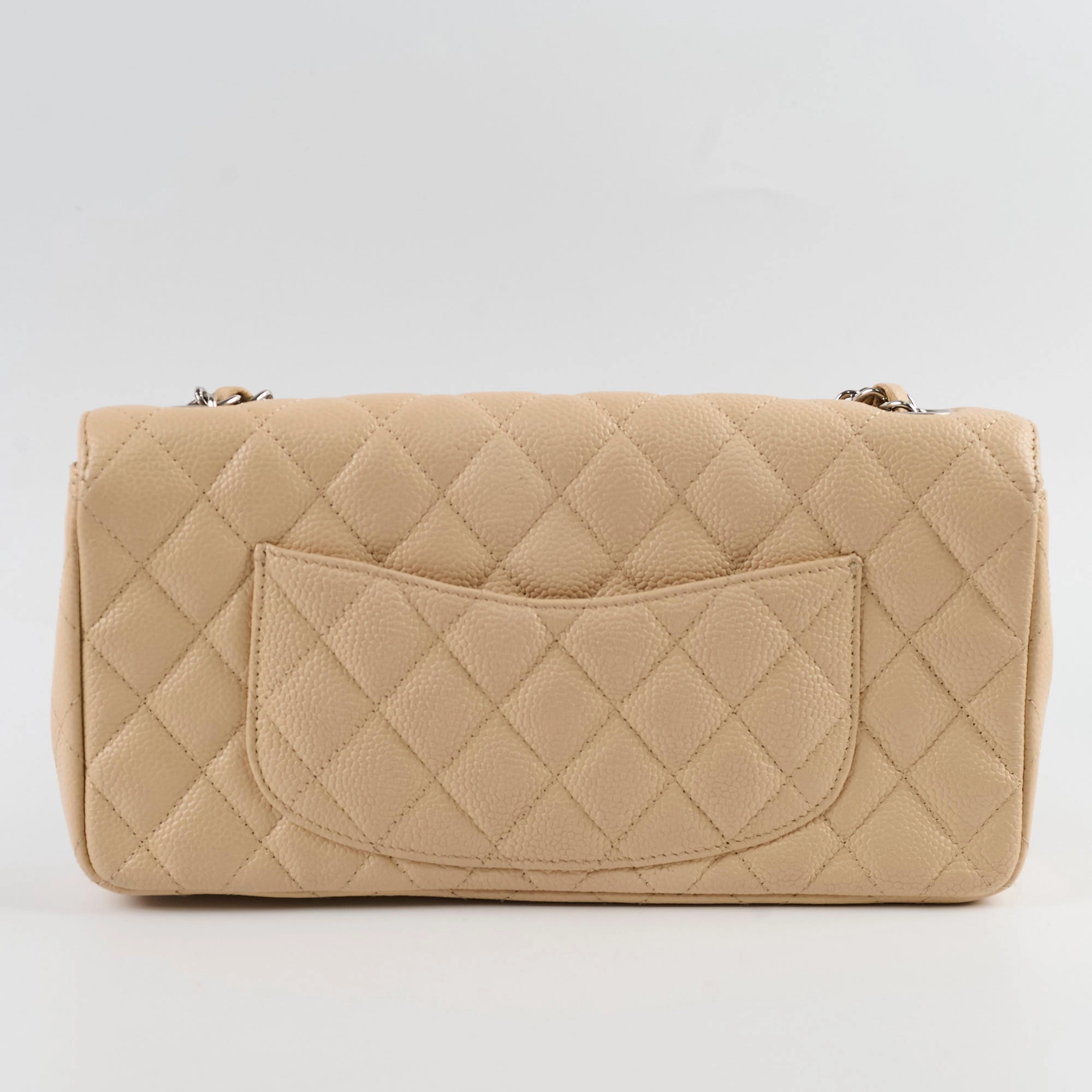 Chanel East West Caviar Seasonal Flap Beige