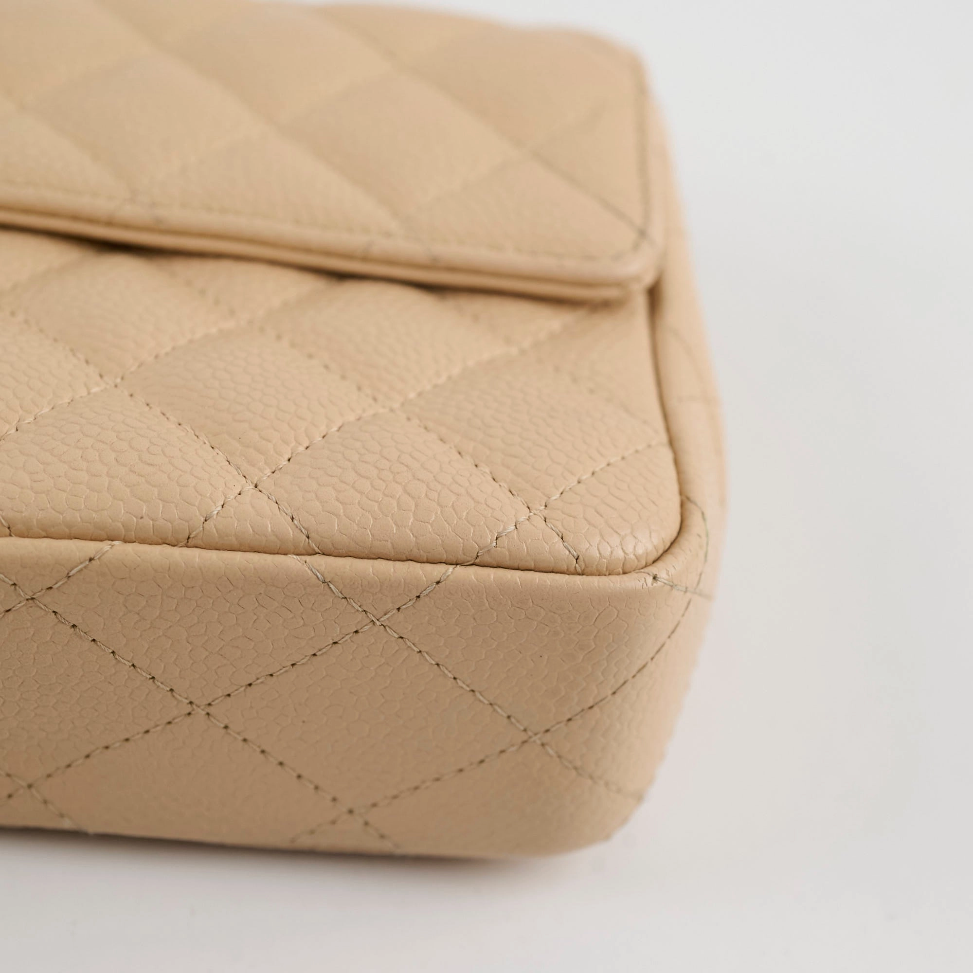 Chanel East West Caviar Seasonal Flap Beige