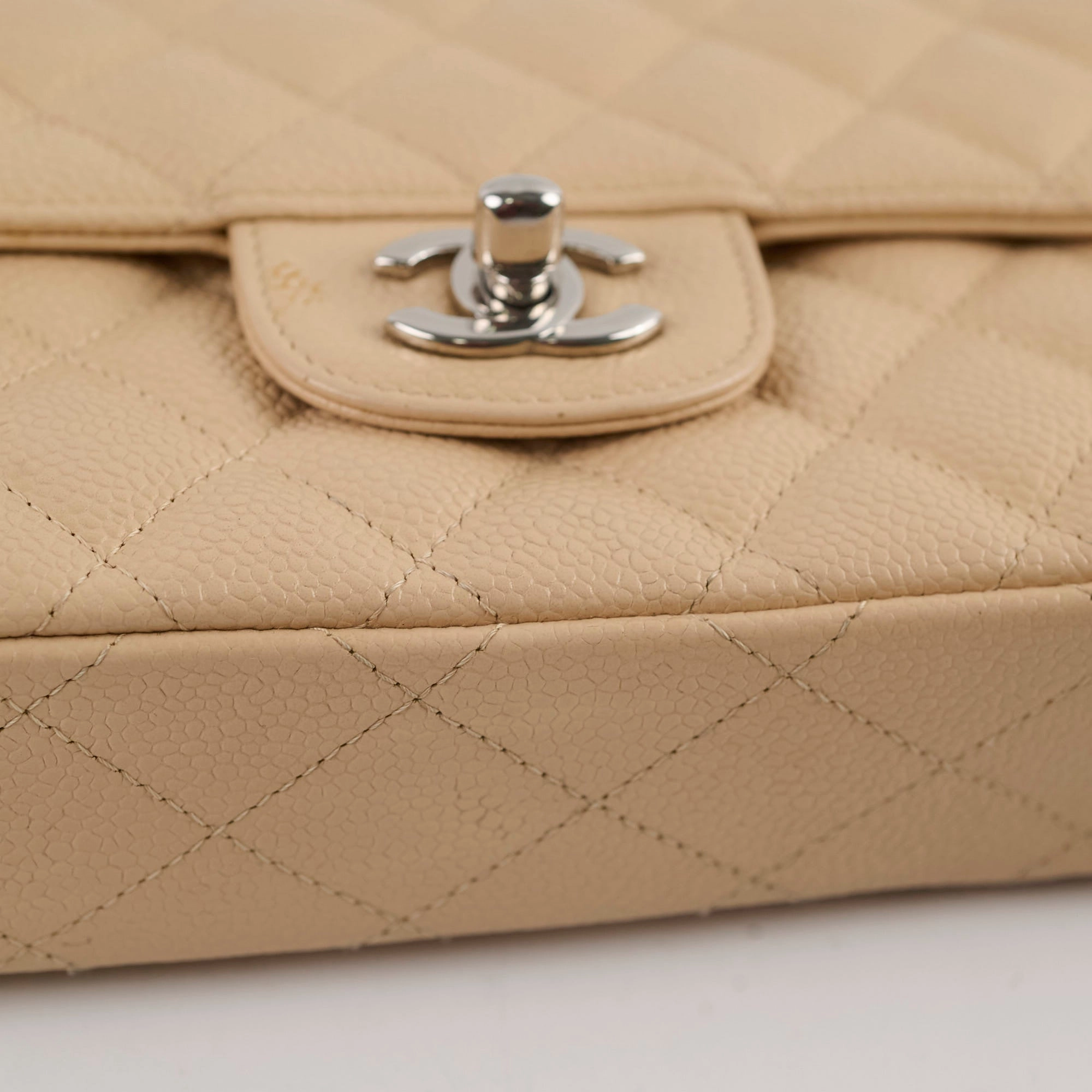 Chanel East West Caviar Seasonal Flap Beige