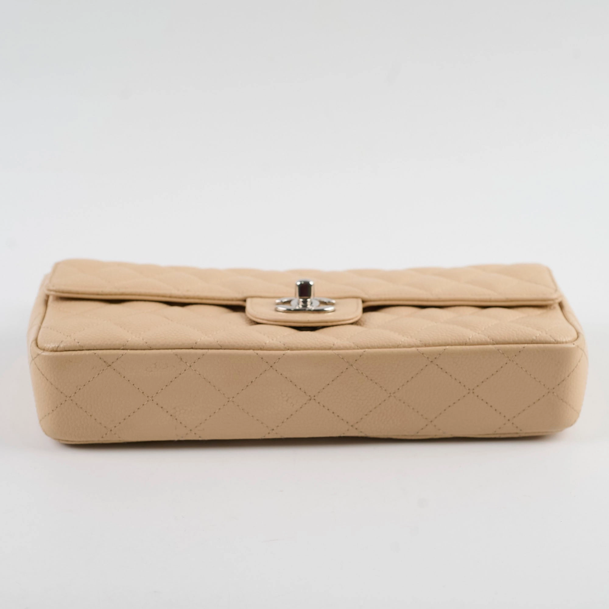 Chanel East West Caviar Seasonal Flap Beige