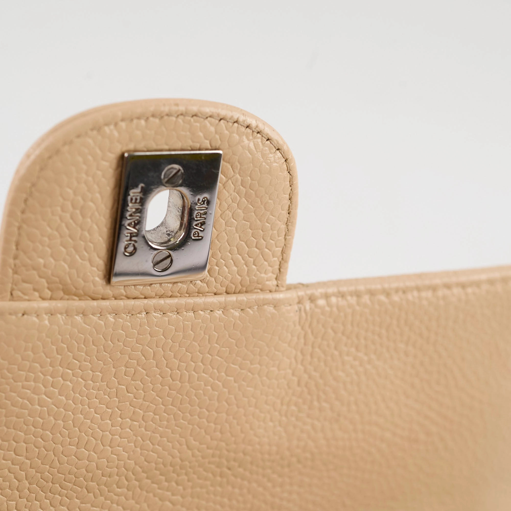 Chanel East West Caviar Seasonal Flap Beige