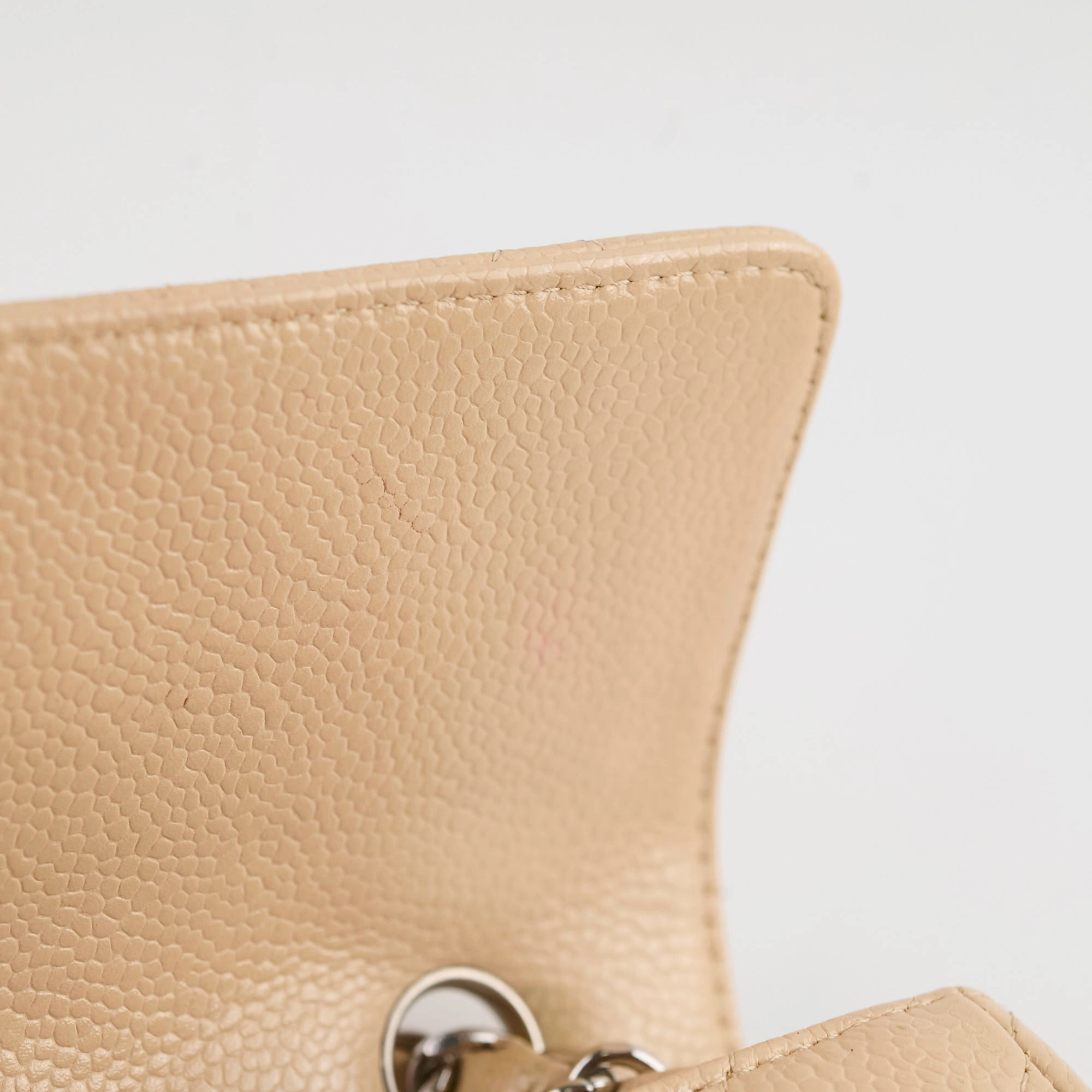 Chanel East West Caviar Seasonal Flap Beige