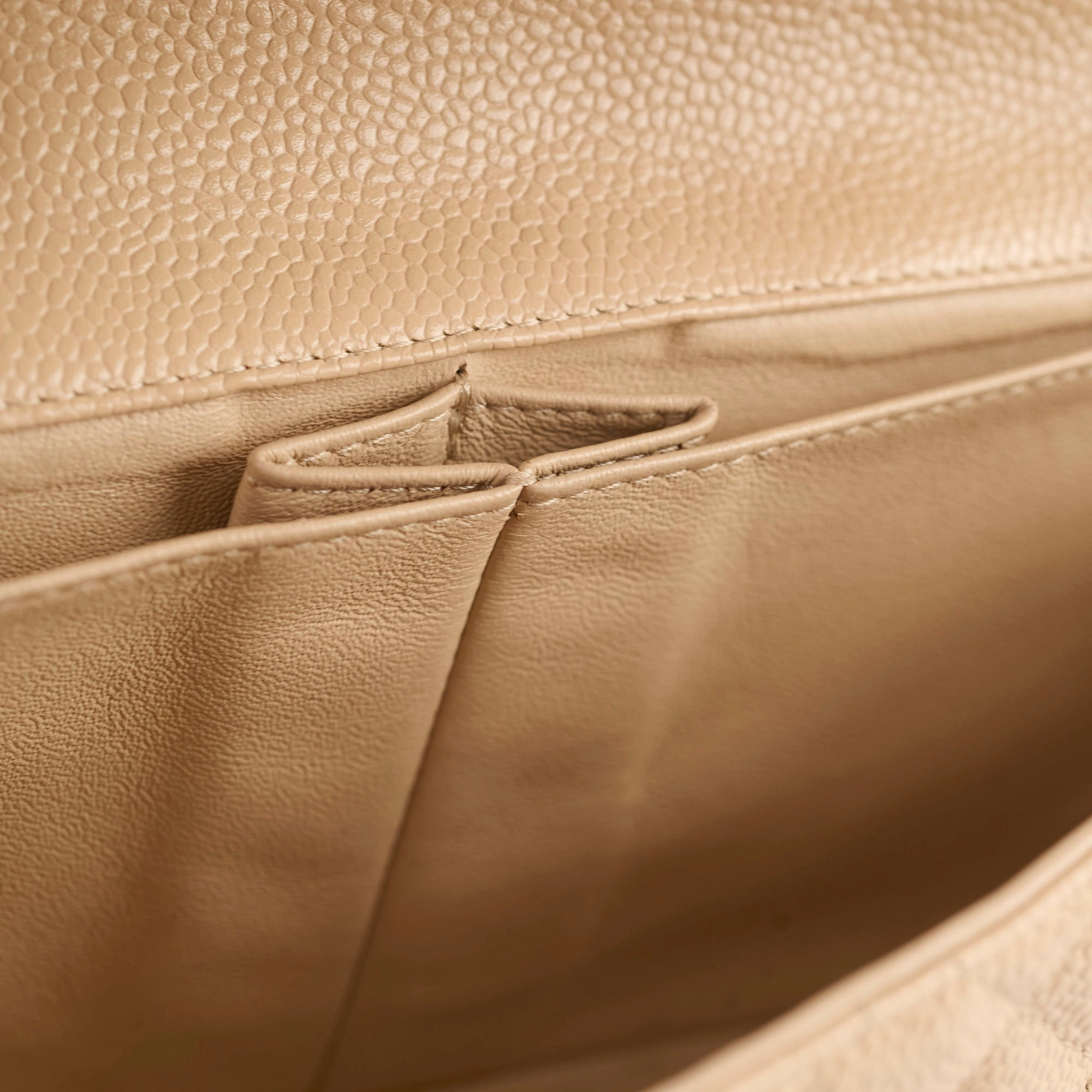 Chanel East West Caviar Seasonal Flap Beige