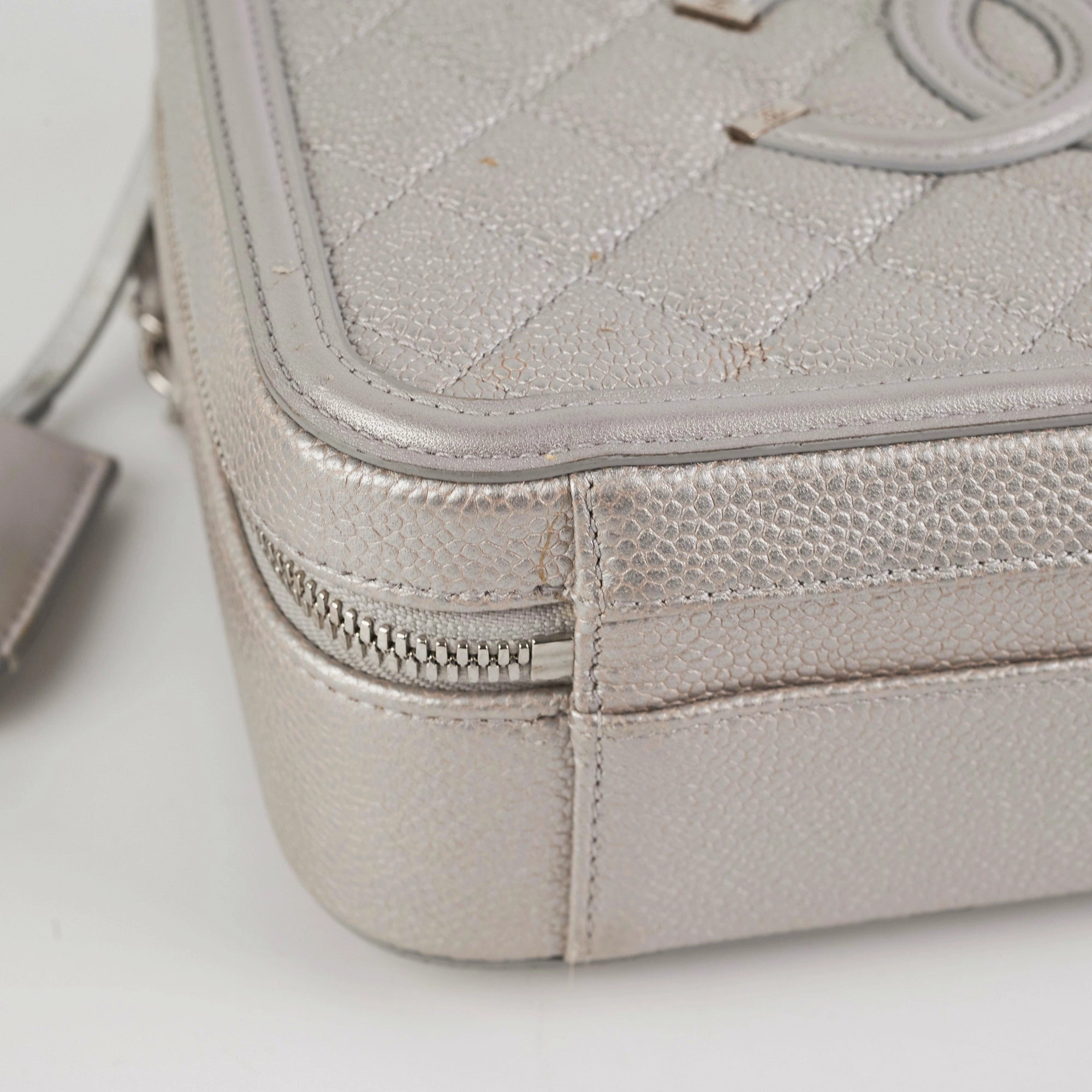 Chanel Filigree Silver Caviar Medium Vanity