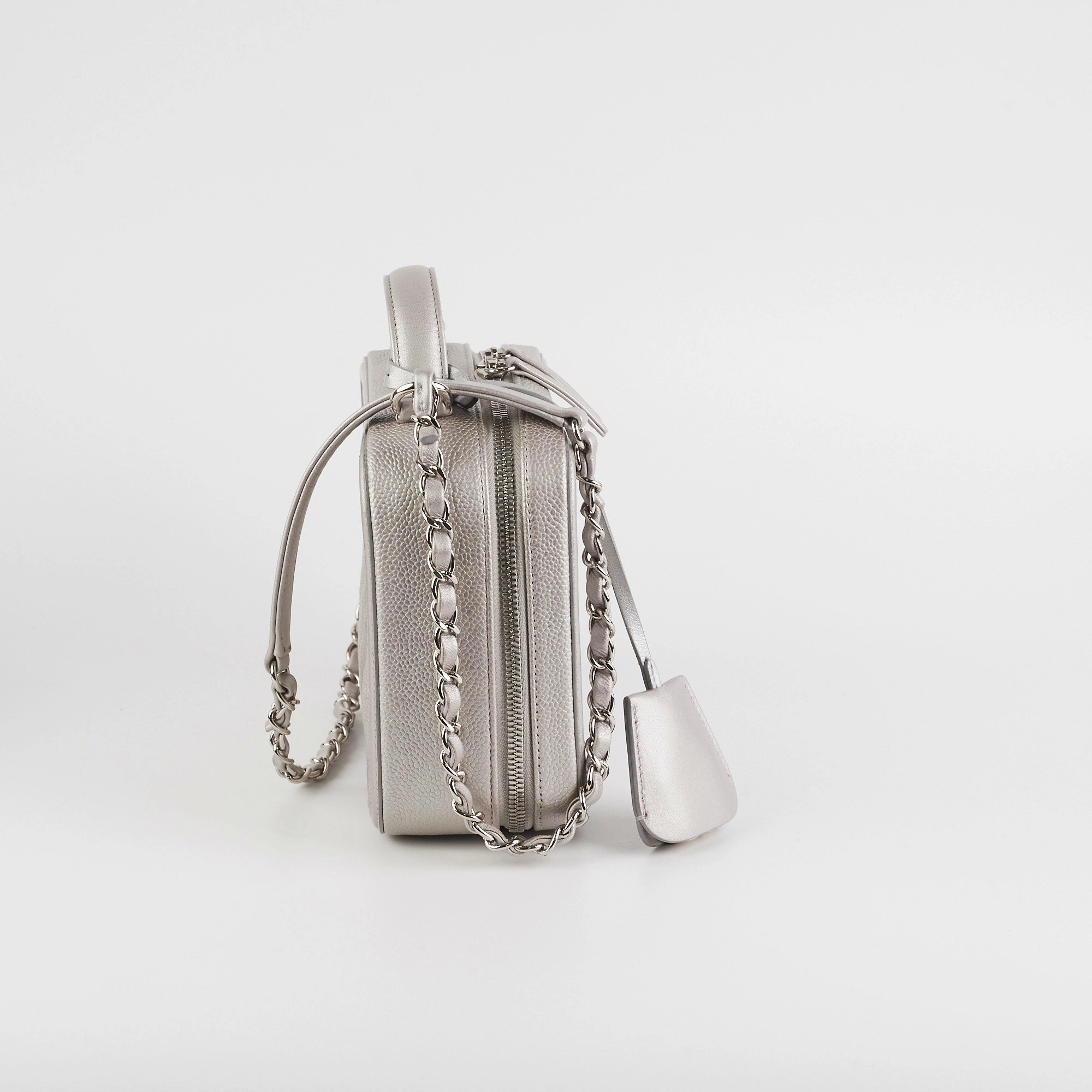 Chanel Filigree Silver Caviar Medium Vanity