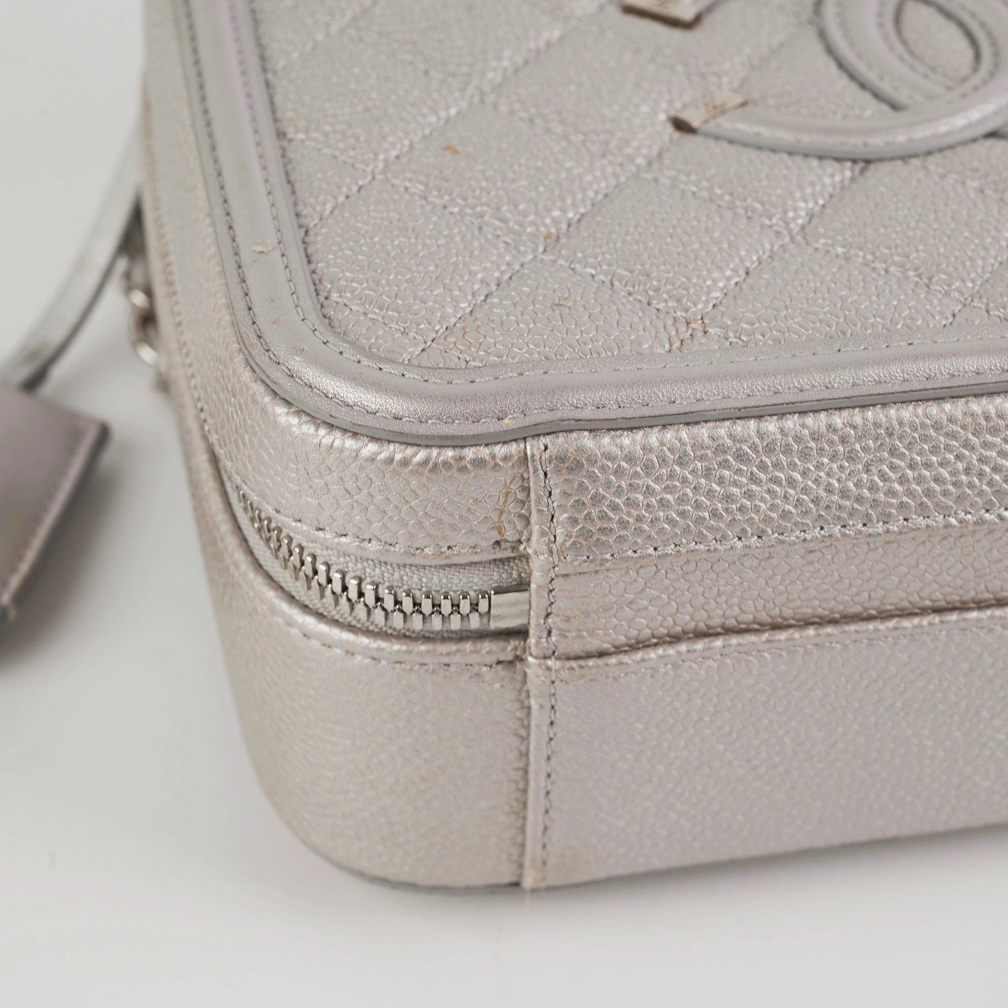 Chanel Filigree Silver Caviar Medium Vanity