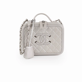 Chanel Filigree Silver Caviar Medium Vanity