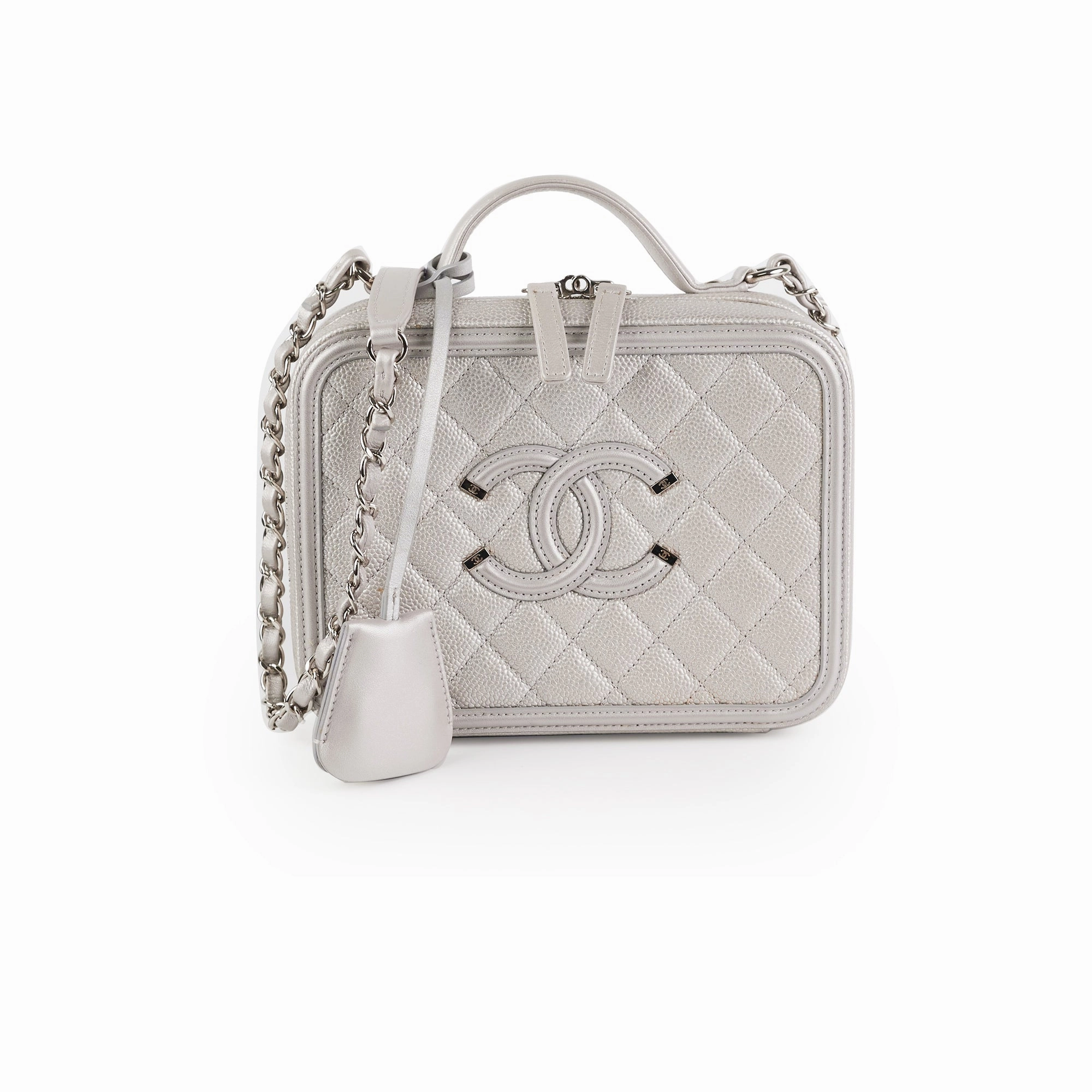 Chanel Filigree Silver Caviar Medium Vanity