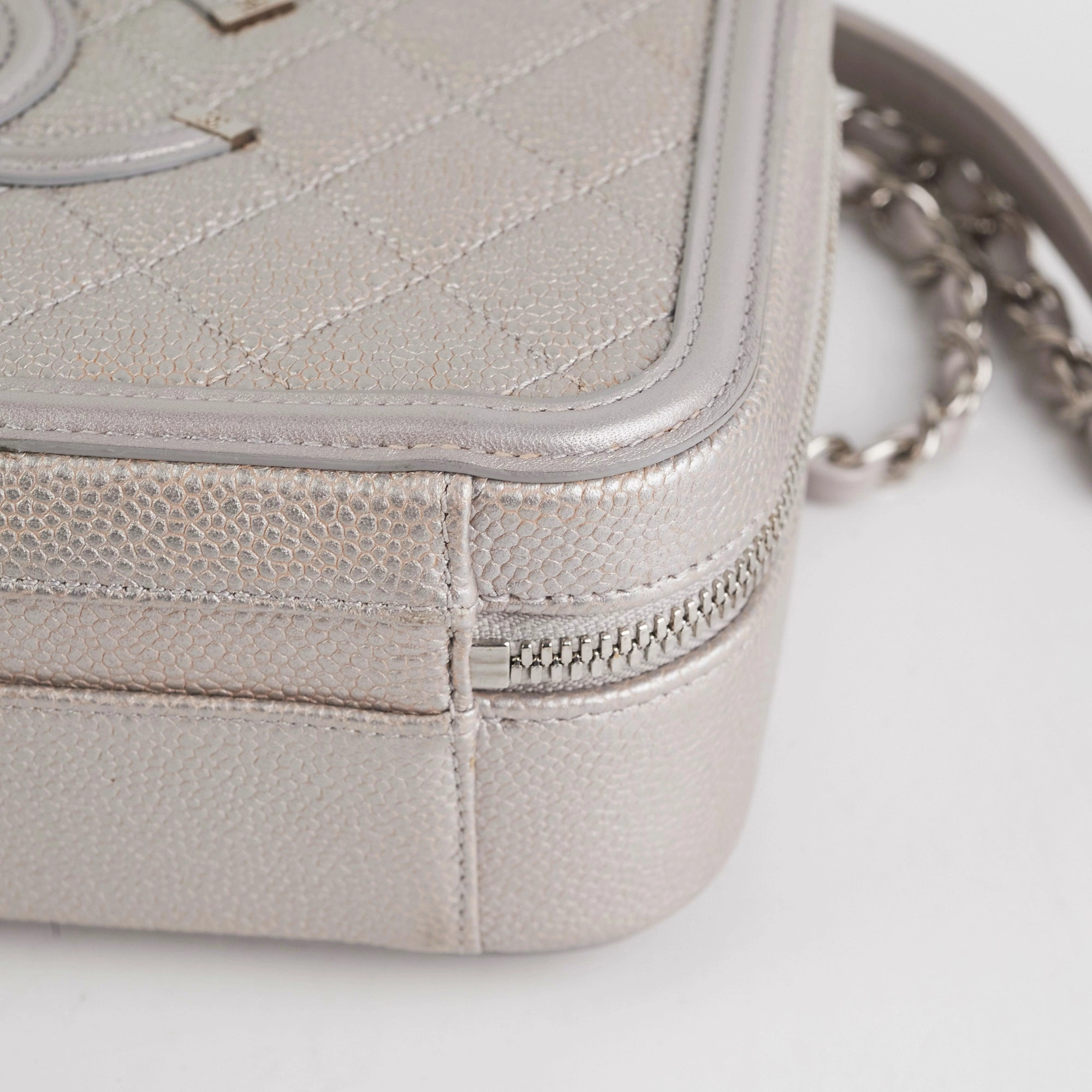 Chanel Filigree Silver Caviar Medium Vanity