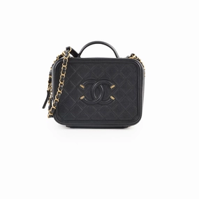 Chanel Filigree Vanity Medium Black Caviar (25 Series)