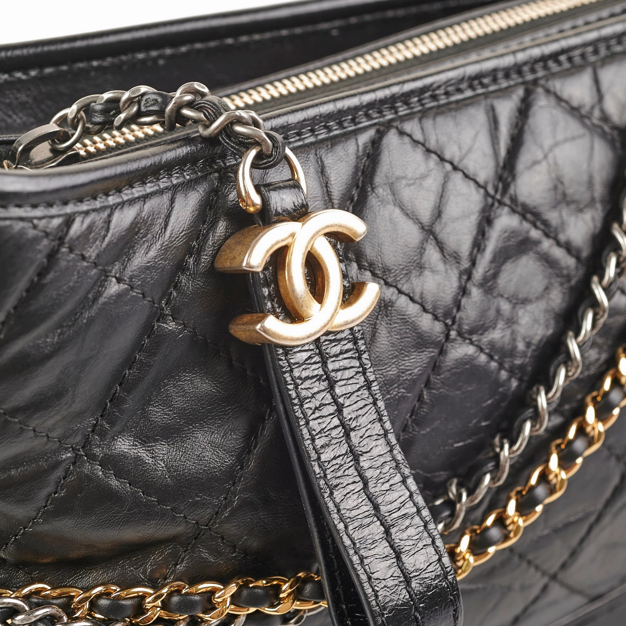 Chanel Gabriel Medium Hobo Calfskin Black