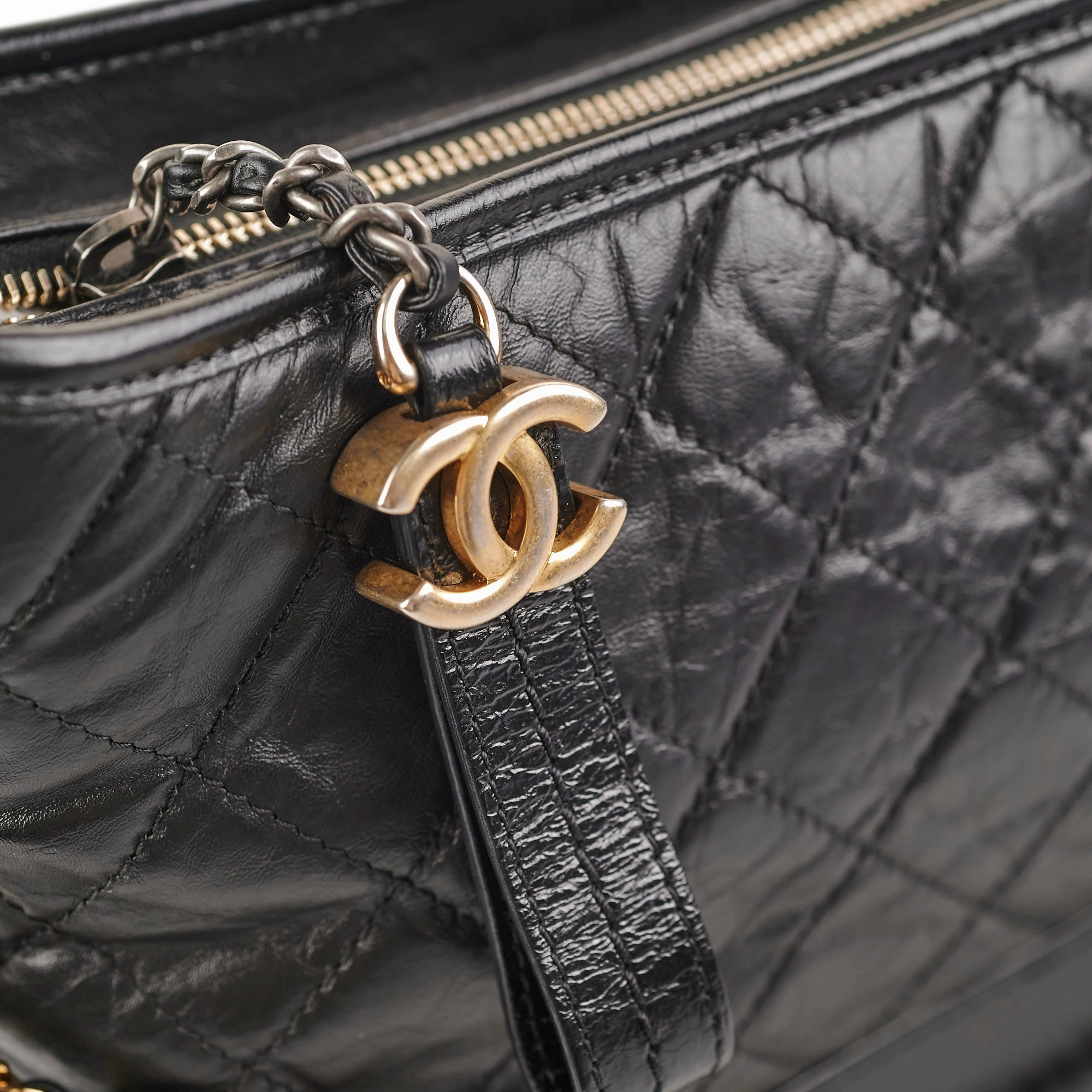 Chanel Gabriel Medium Hobo Calfskin Black