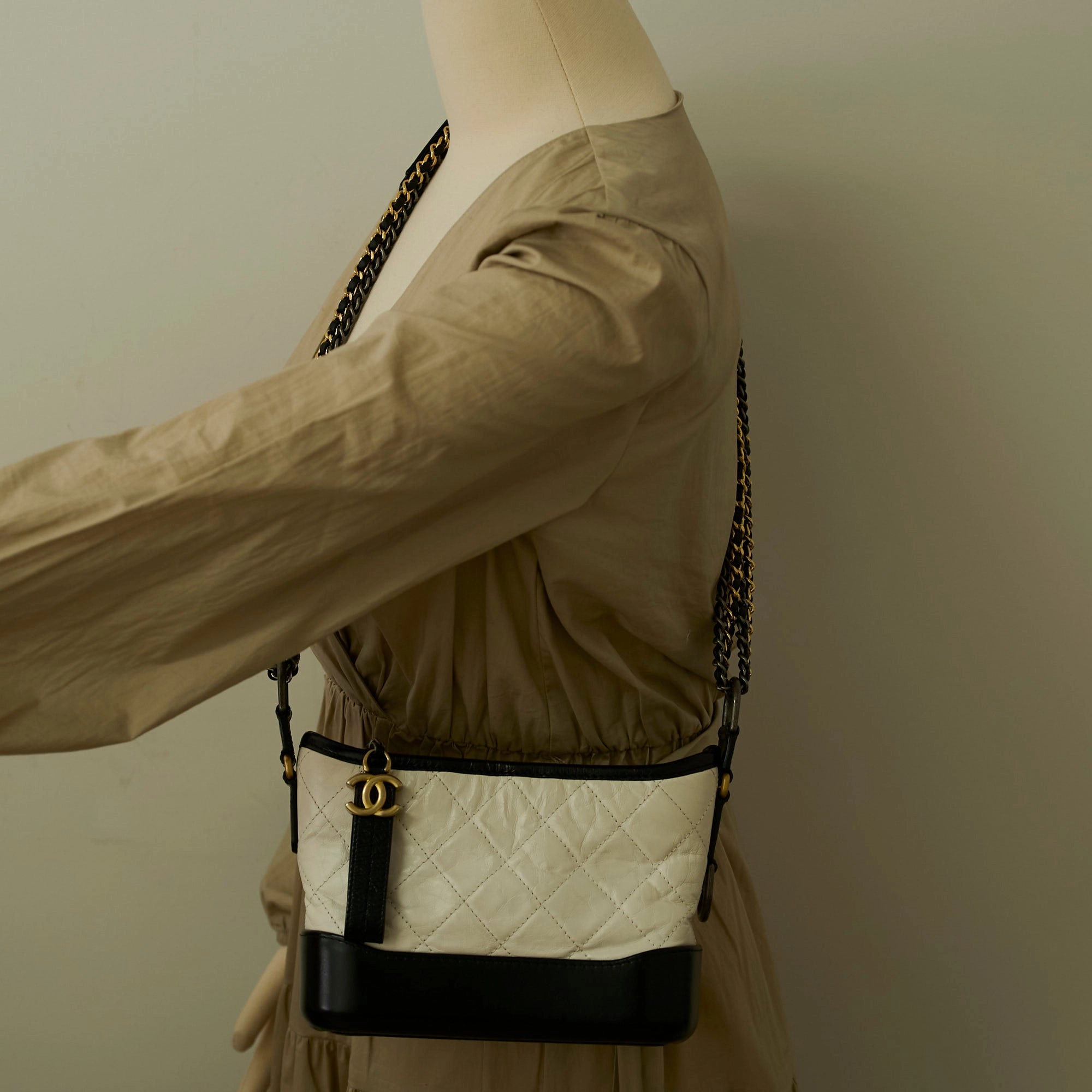 Chanel Gabrielle Small White Calfskin -Series 25
