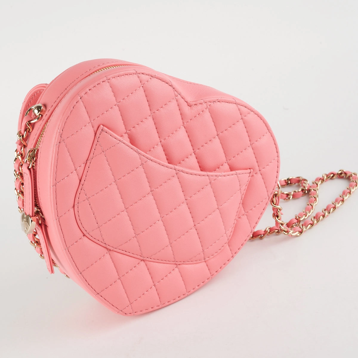 Chanel Heart Bag Large Lambskin Pink (Microchipped)
