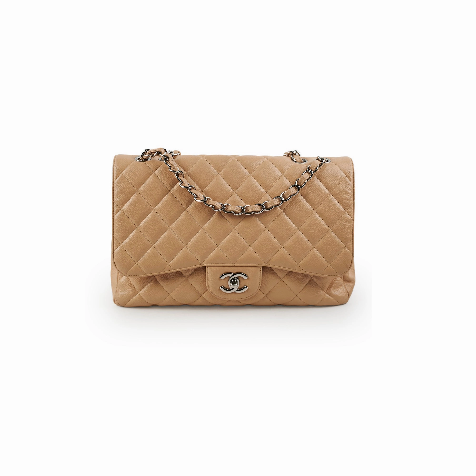 Chanel Jumbo Single Flap Caviar Beige - Series 13