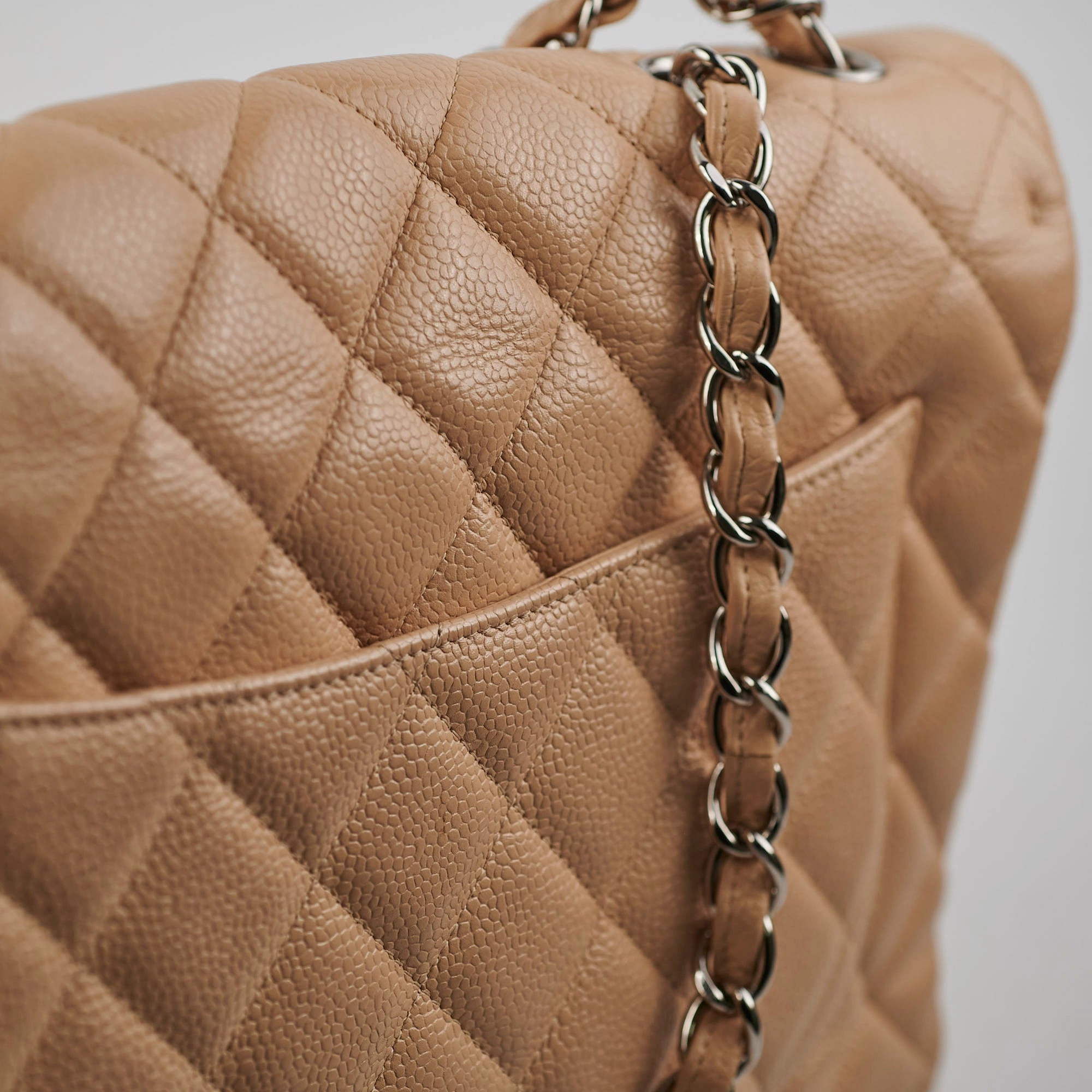 Chanel Jumbo Single Flap Caviar Beige - Series 13