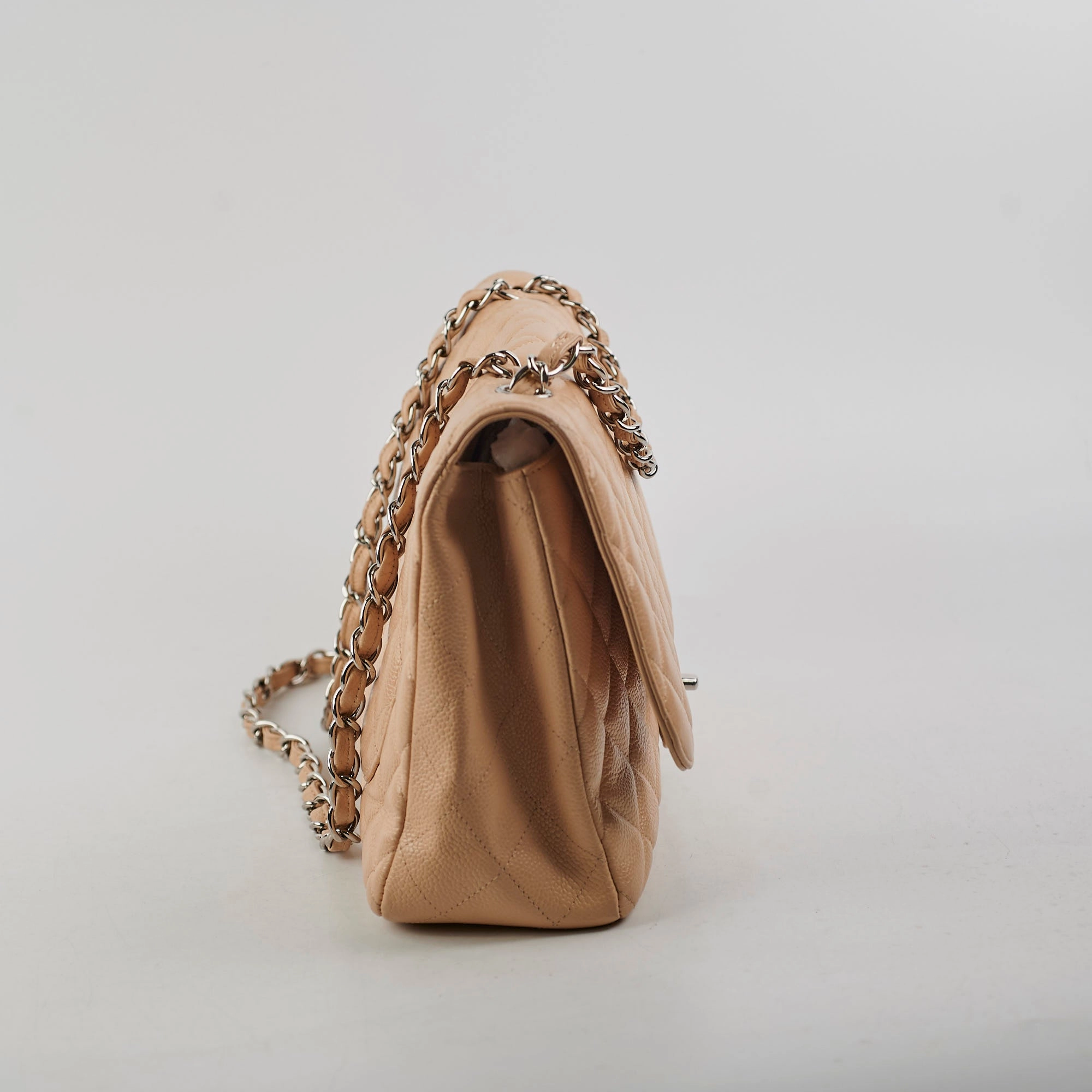 Chanel Jumbo Single Flap Caviar Beige - Series 13