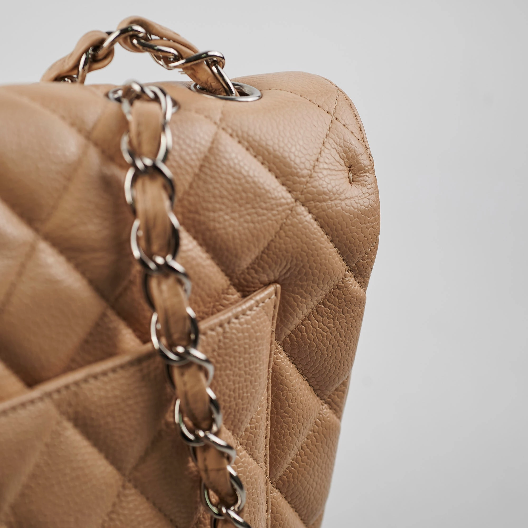 Chanel Jumbo Single Flap Caviar Beige - Series 13
