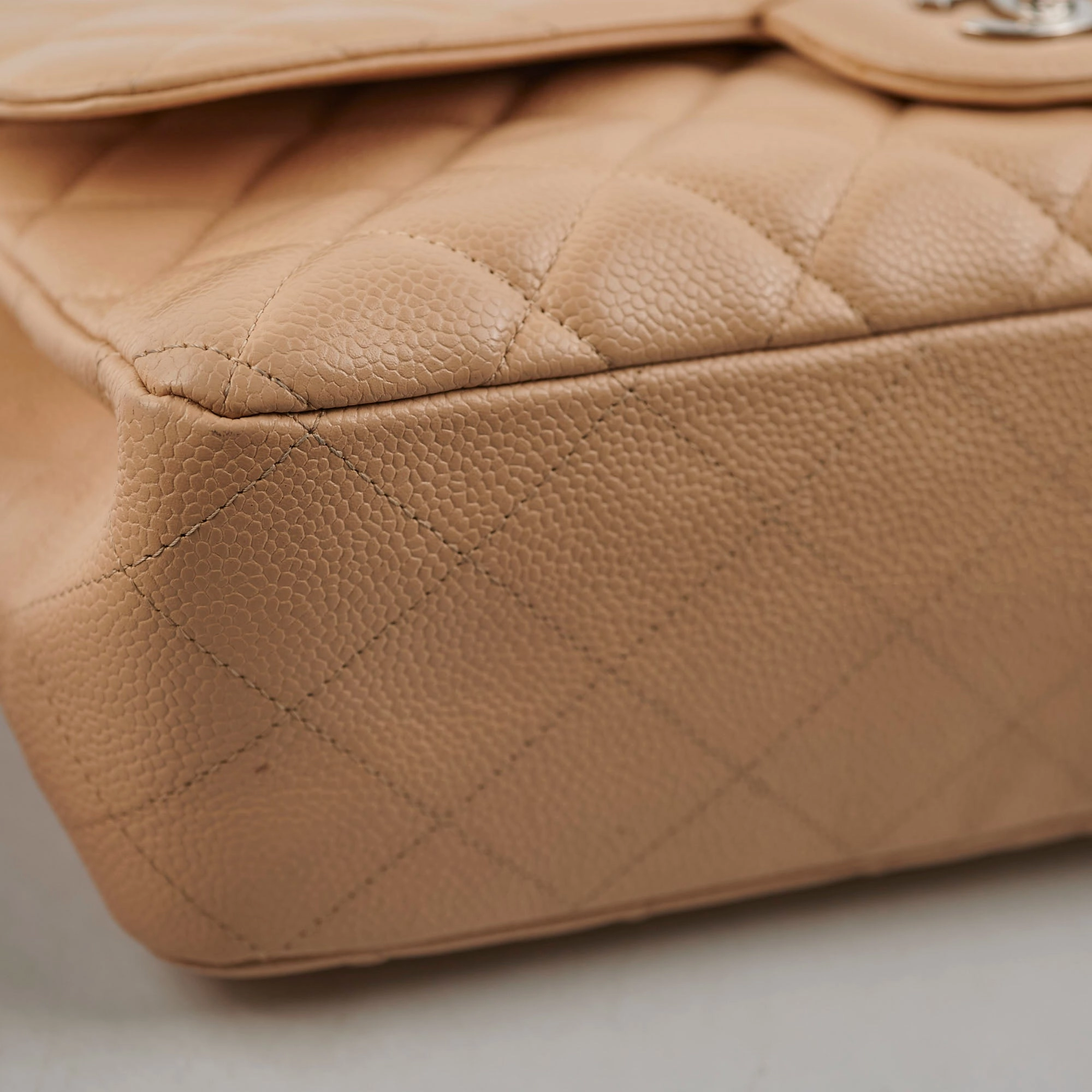 Chanel Jumbo Single Flap Caviar Beige - Series 13
