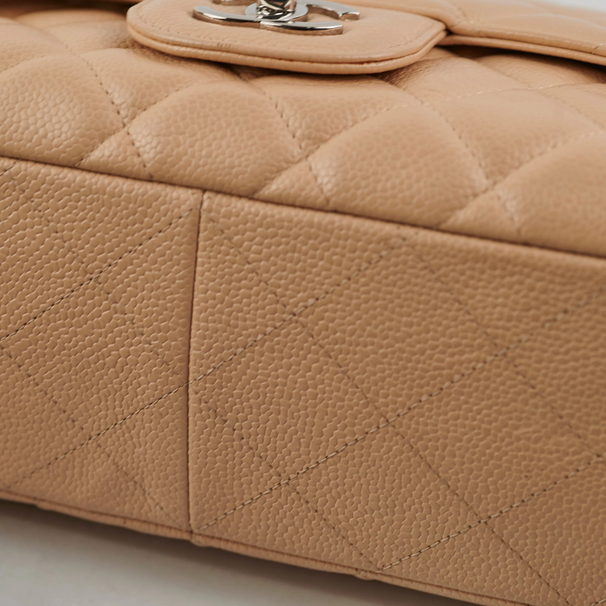 Chanel Jumbo Single Flap Caviar Beige - Series 13
