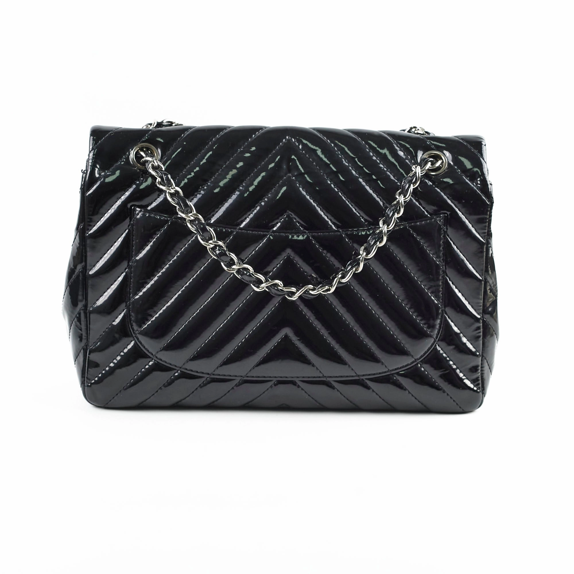 Chanel Jumbo Single Flap Chevron Black