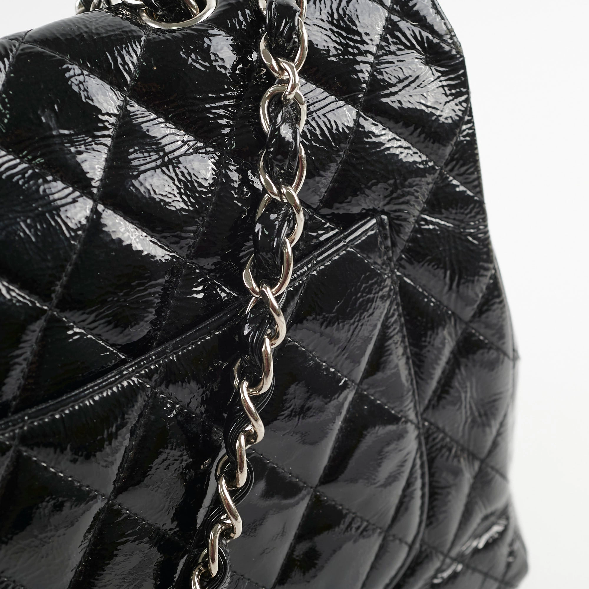 Chanel Jumbo Single Flap Patent Black - Series 11