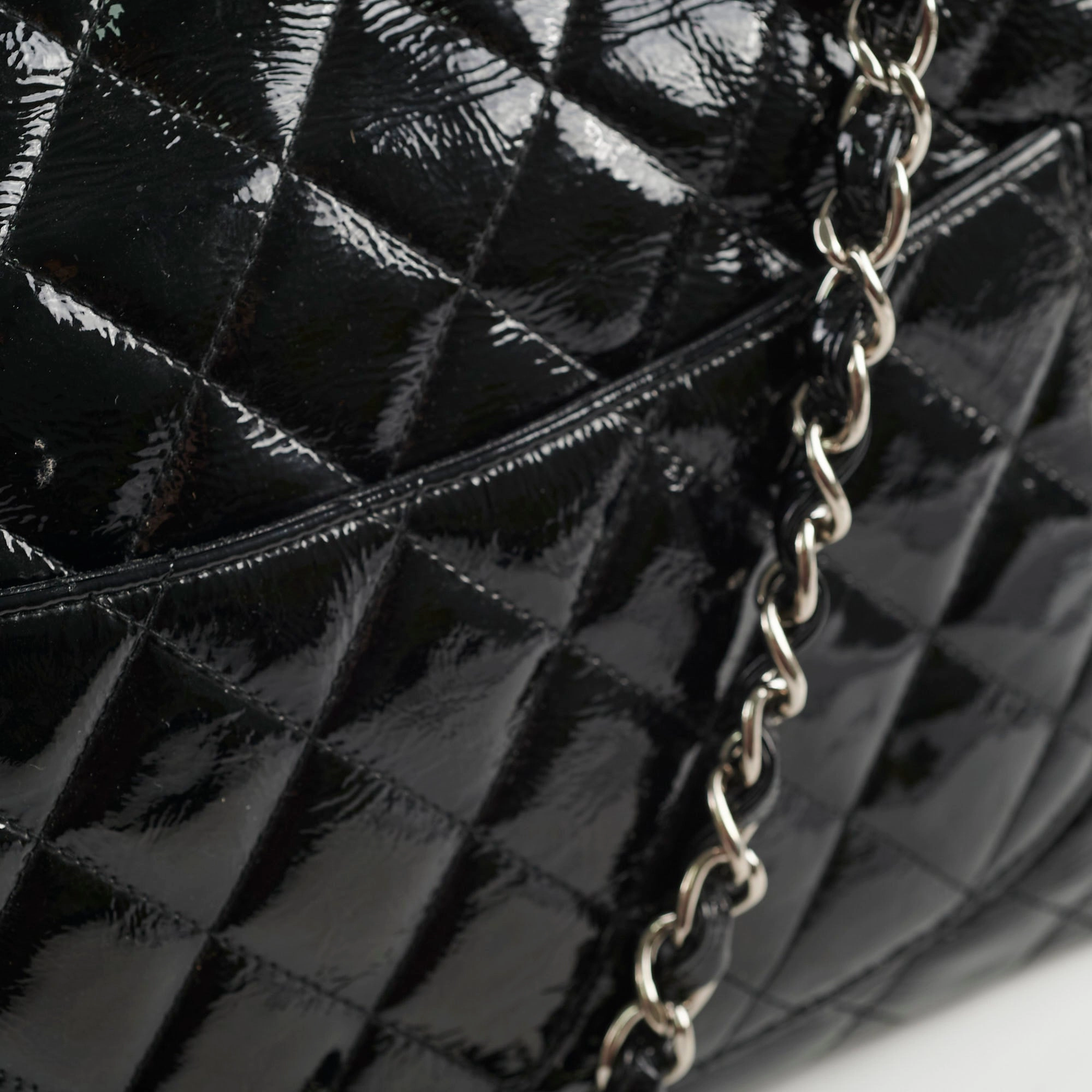 Chanel Jumbo Single Flap Patent Black - Series 11