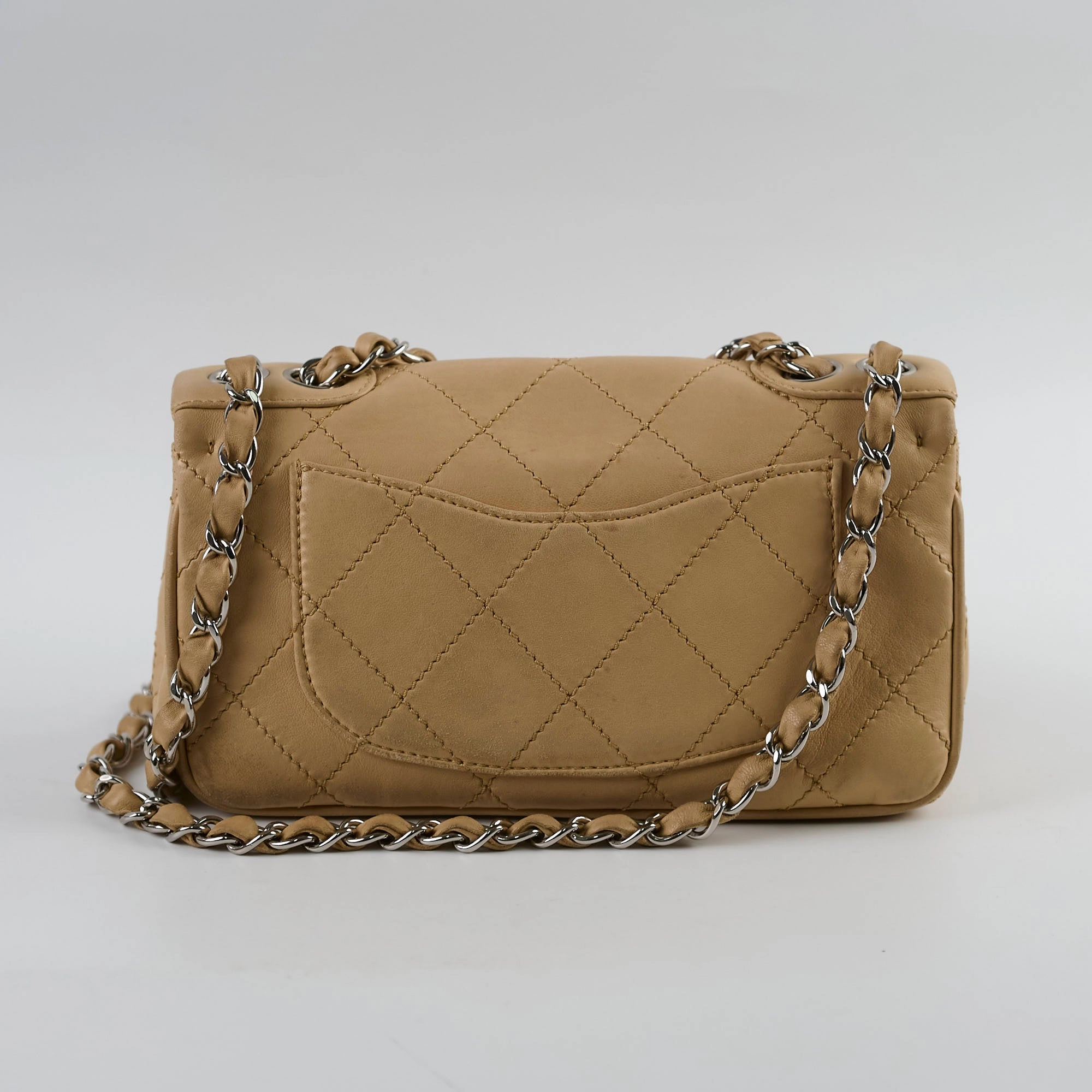 Chanel Lambskin Flap Bag Beige