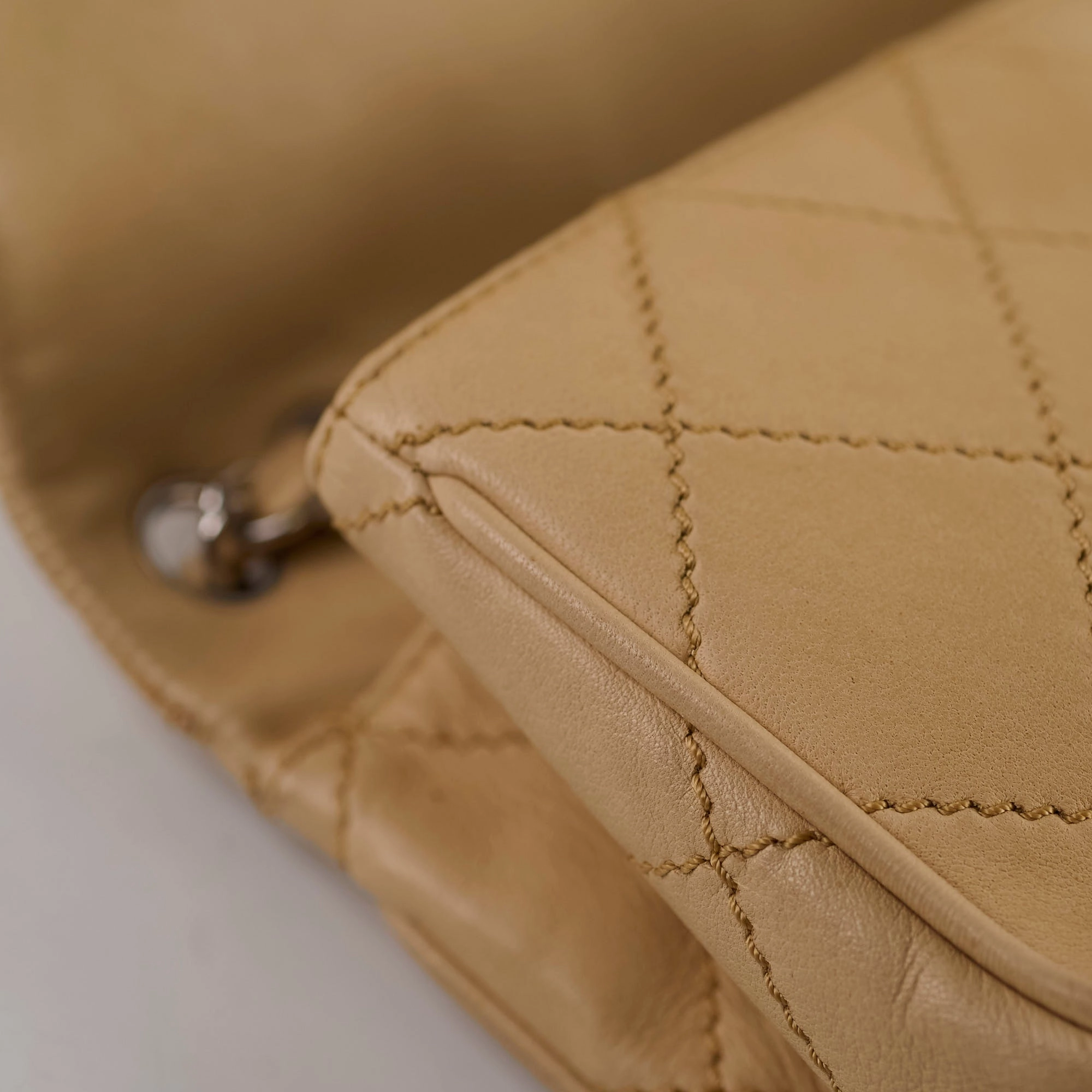 Chanel Lambskin Flap Bag Beige
