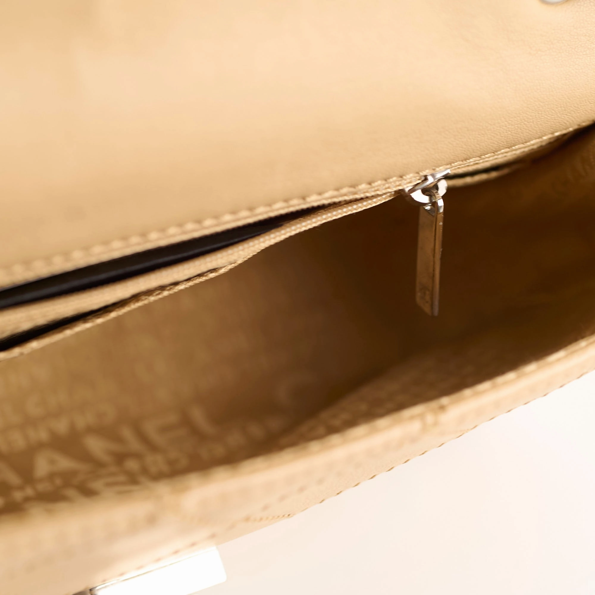 Chanel Lambskin Flap Bag Beige