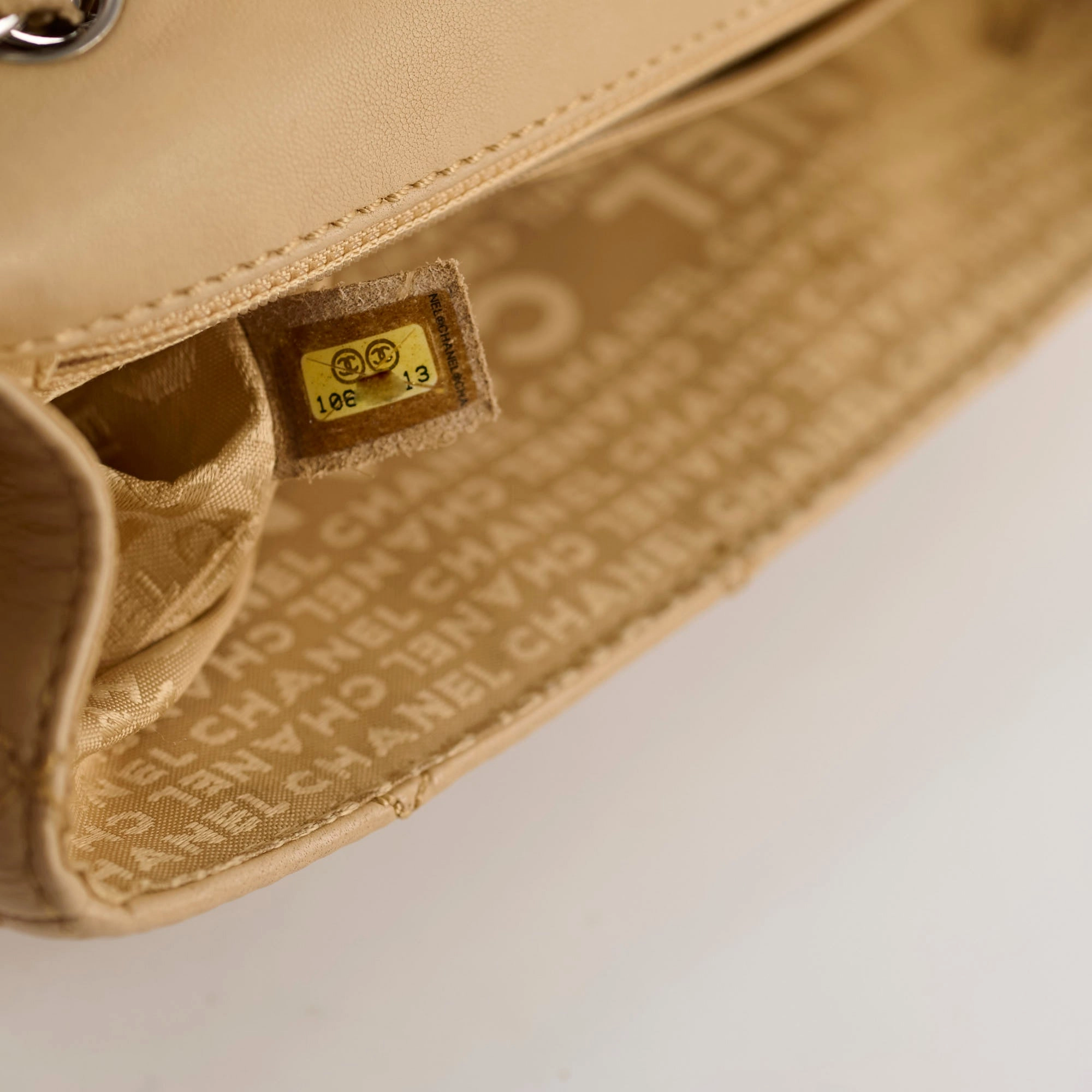 Chanel Lambskin Flap Bag Beige