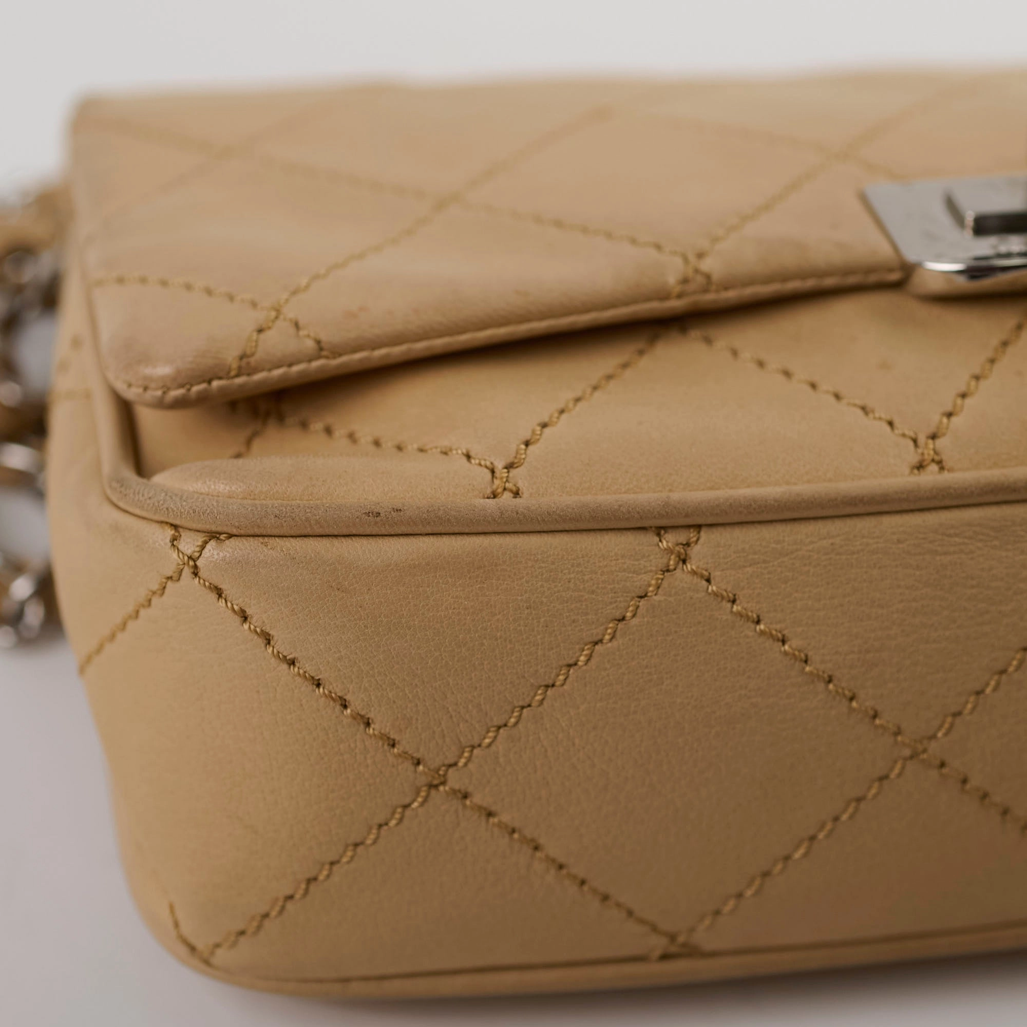 Chanel Lambskin Flap Bag Beige