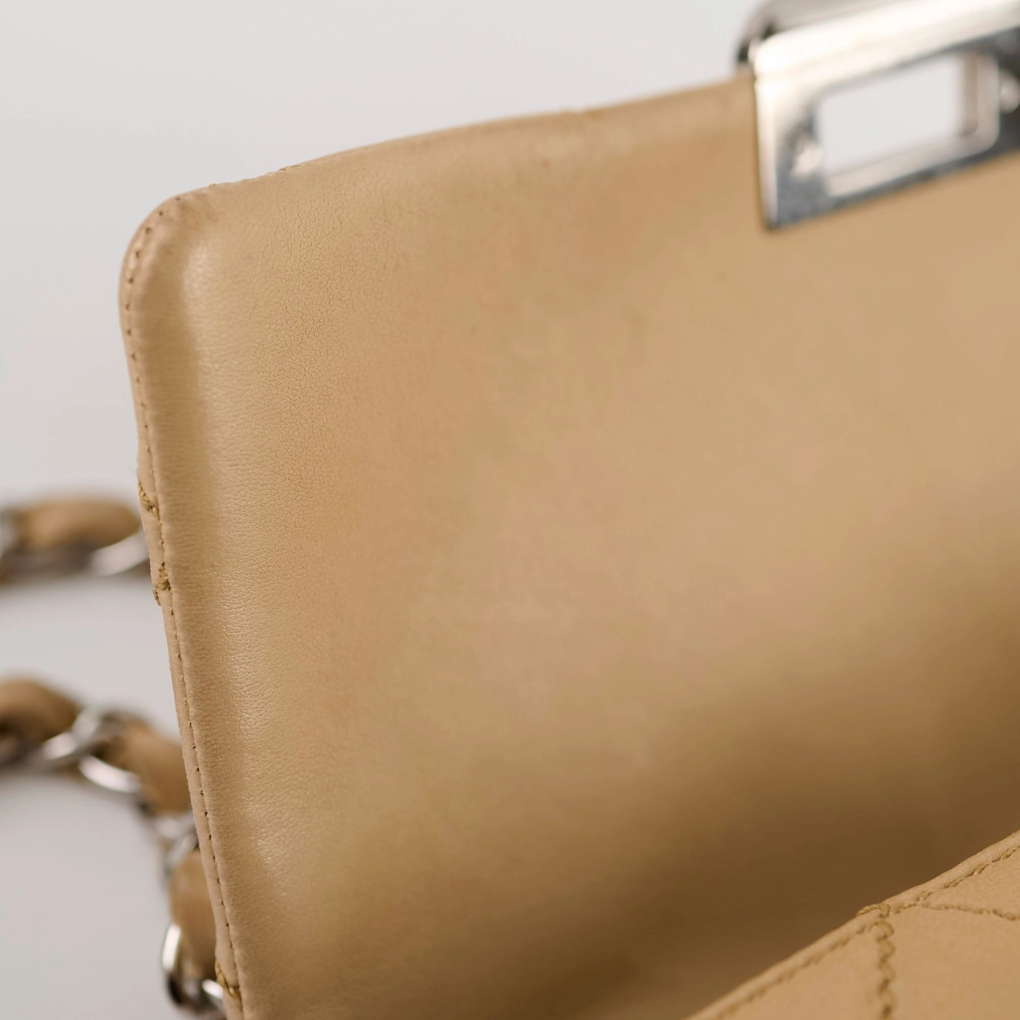 Chanel Lambskin Flap Bag Beige