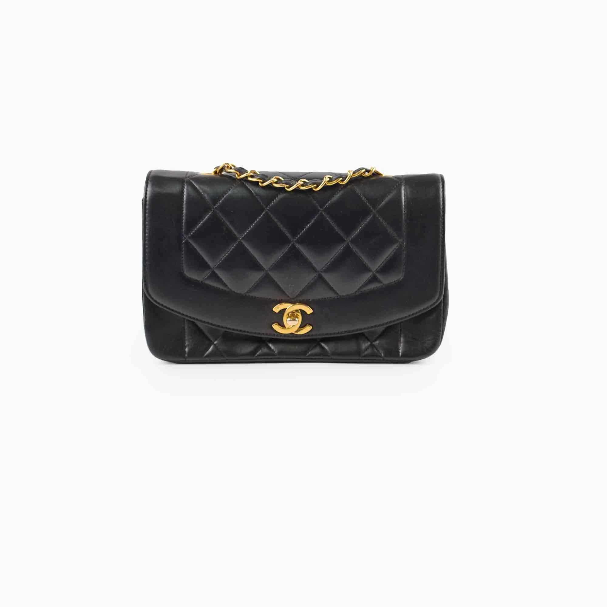 Chanel Lambskin Vintage Diana Bag Black