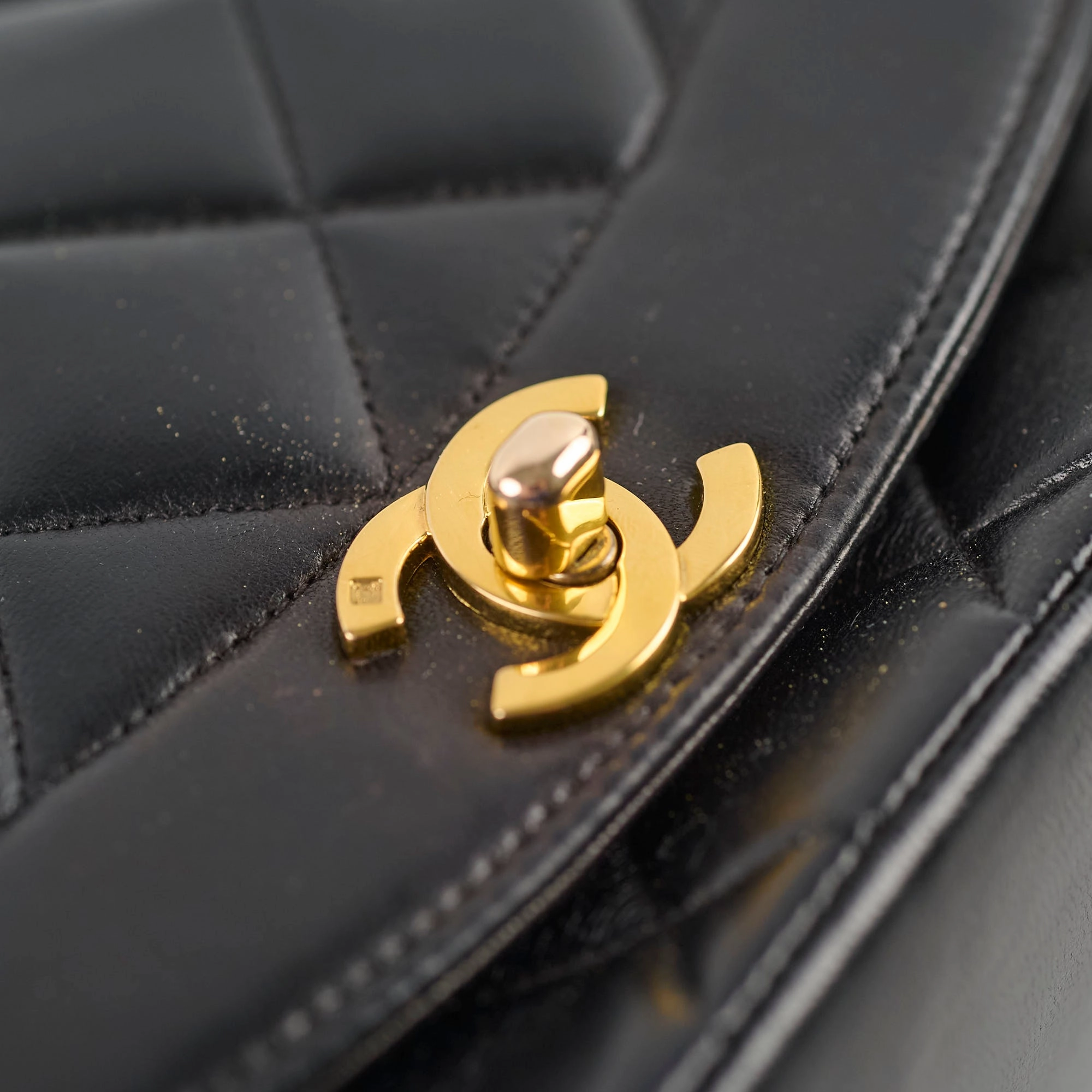 Chanel Lambskin Vintage Diana Bag Black