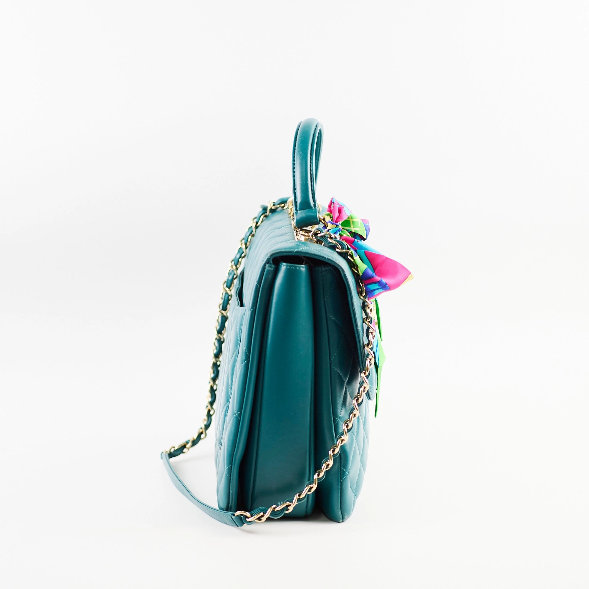 Chanel Large Trendy CC Lambskin Turquoise - Series 20